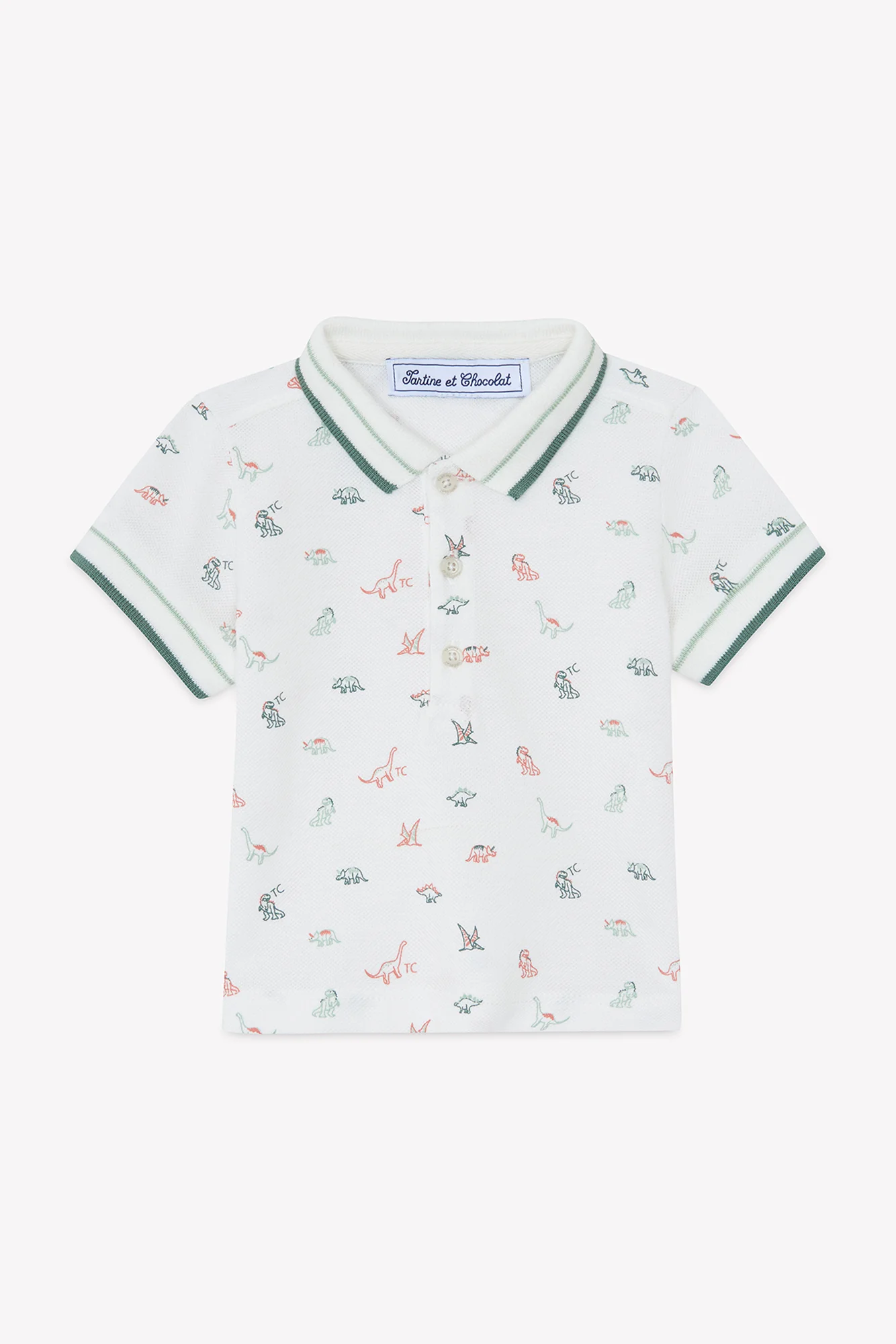 Polo - Ecru coton dinosaure - Image 5