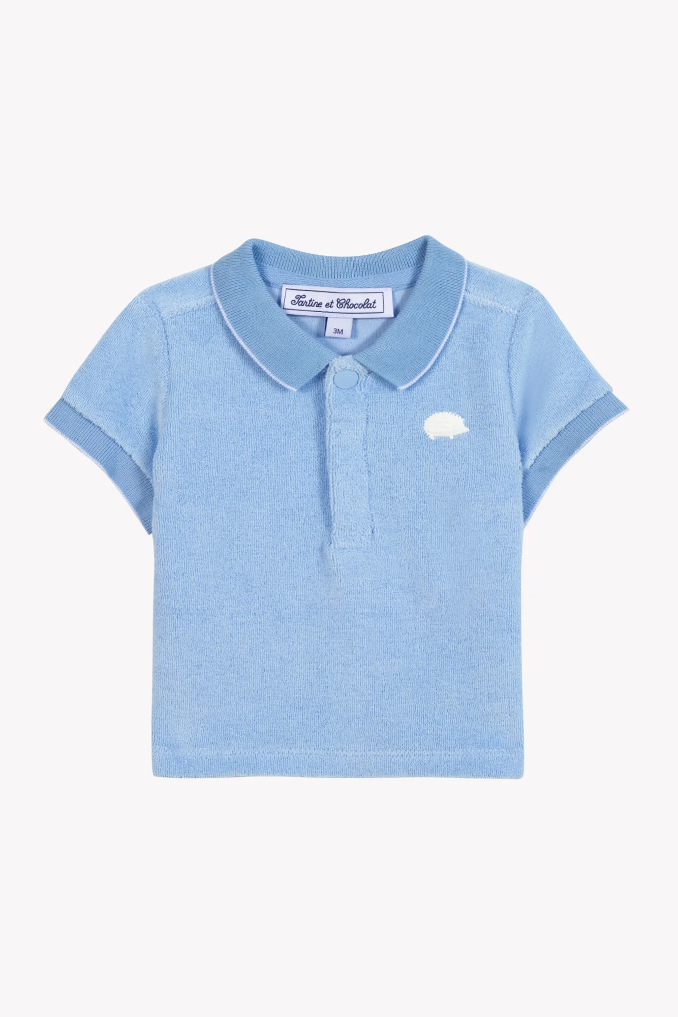 Polo - Bleu nuage coton éponge - Image 3