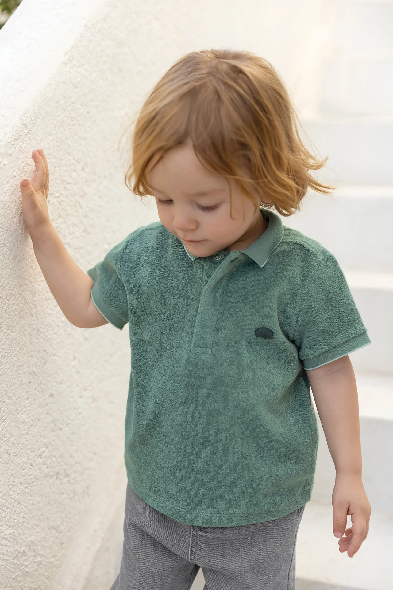 Polo - Kaki coton éponge