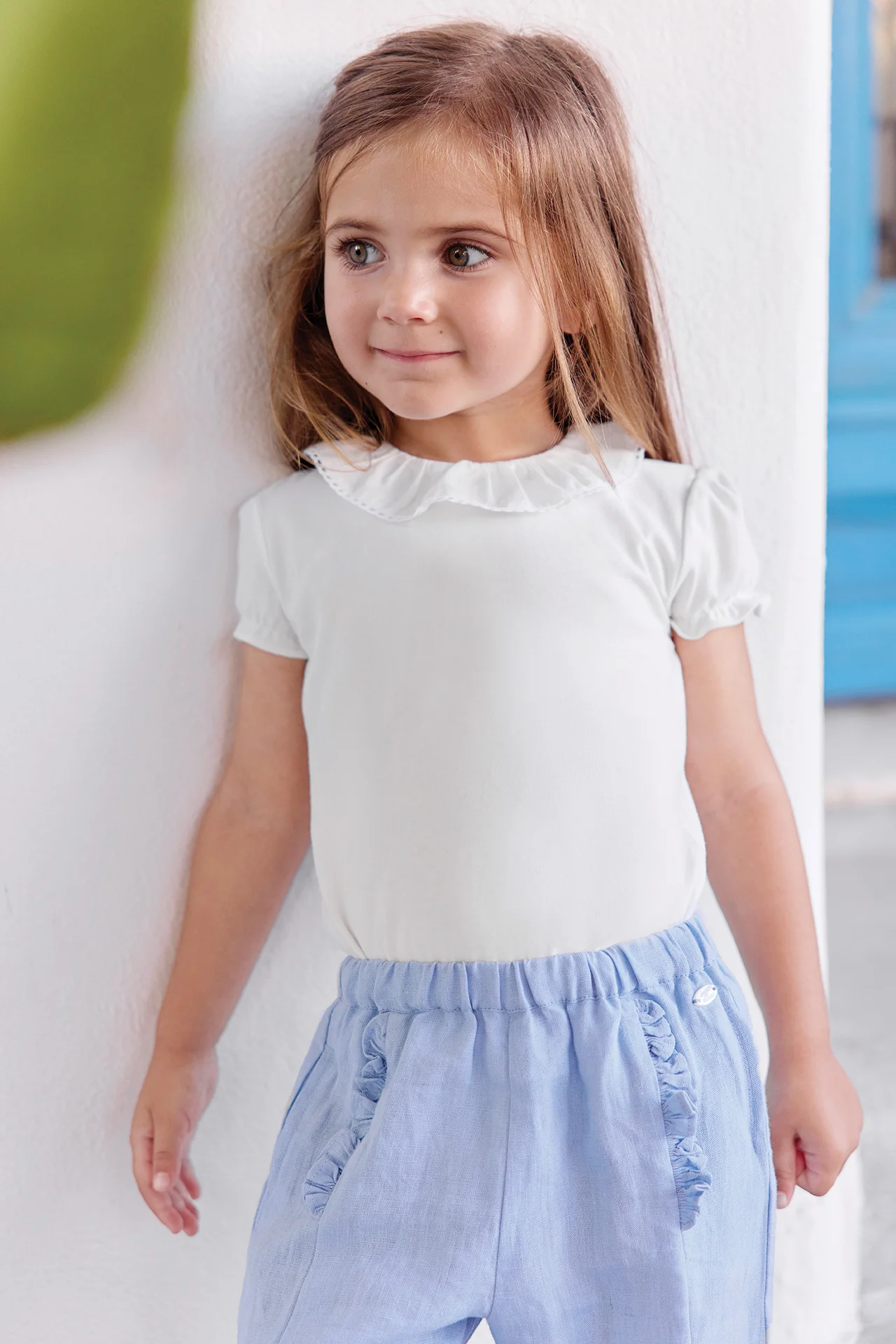 Body - Blanc coton col volanté