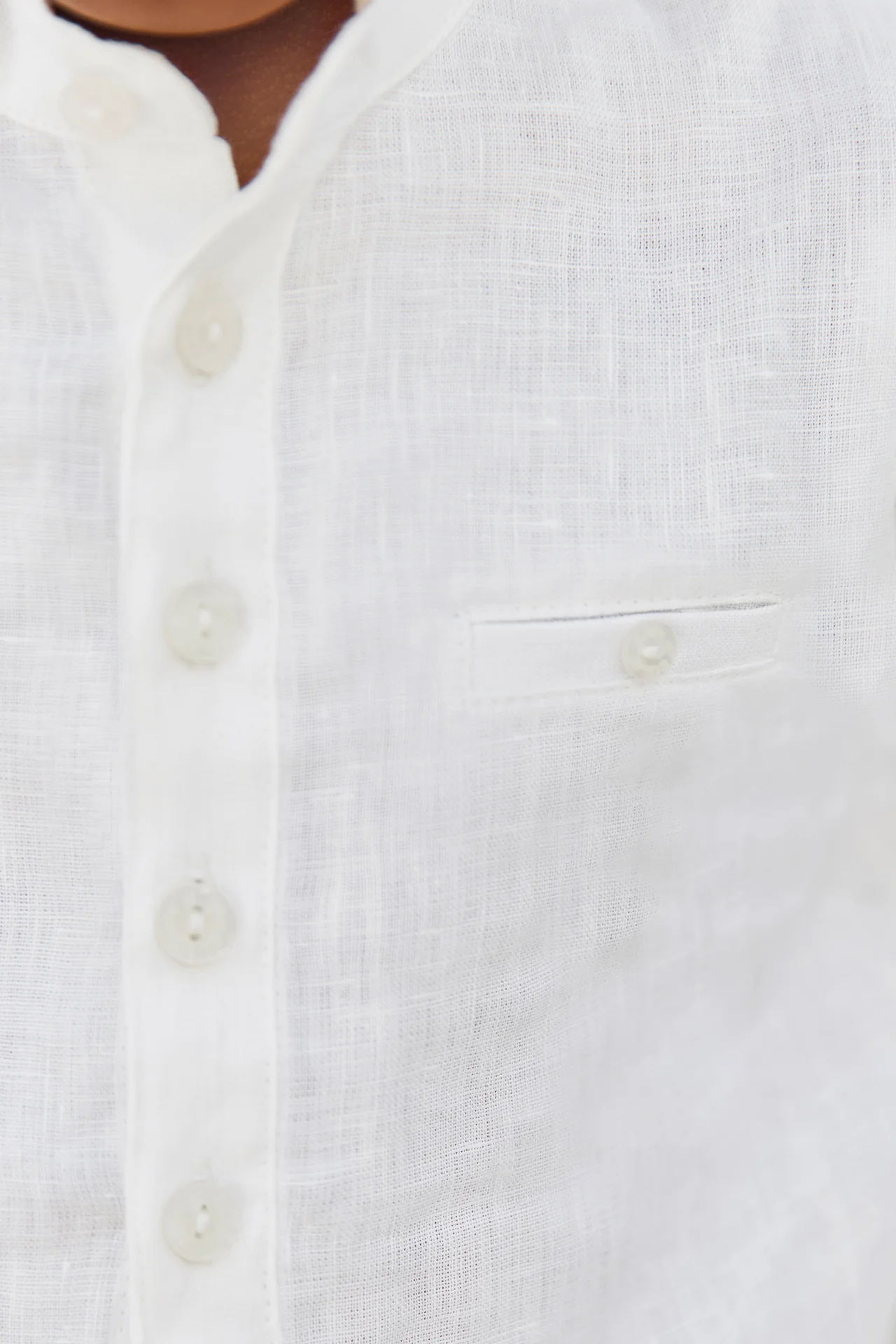 Chemise - Blanc lin col mao - Image 5