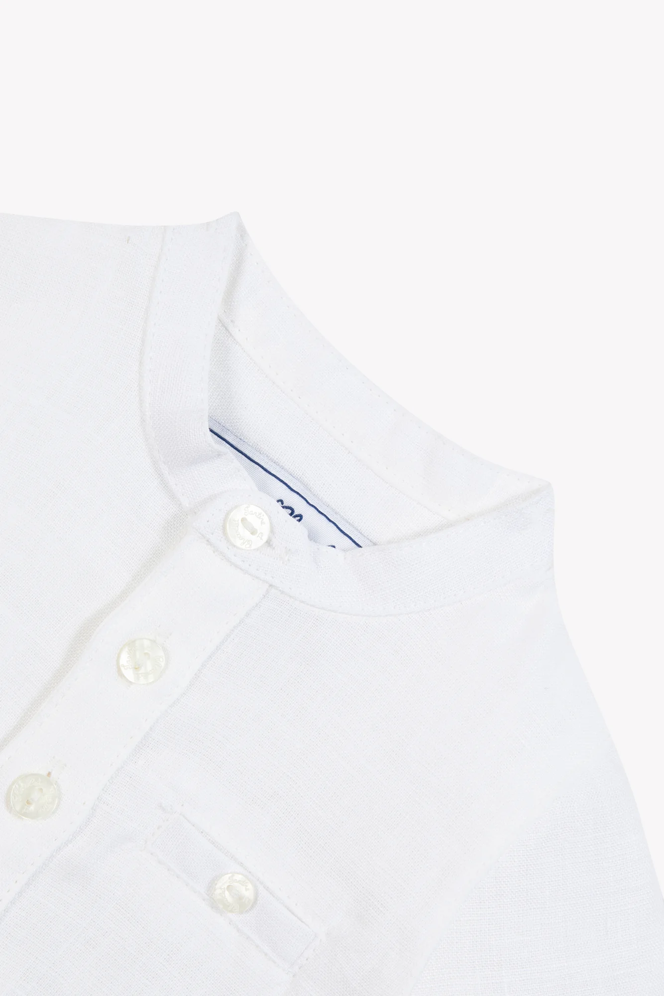 Chemise - Blanc lin col mao - Image 8