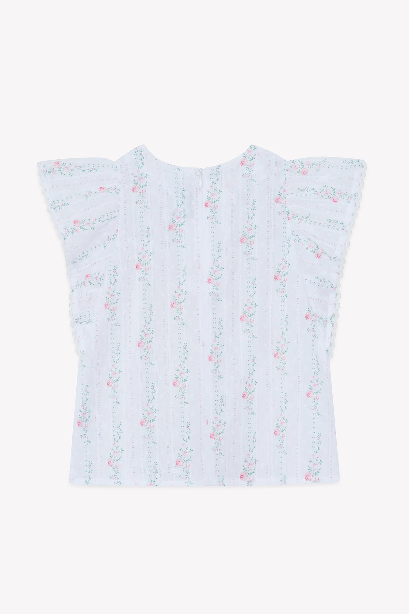 Tunique - Blanc coton motif fleurs - Image 6