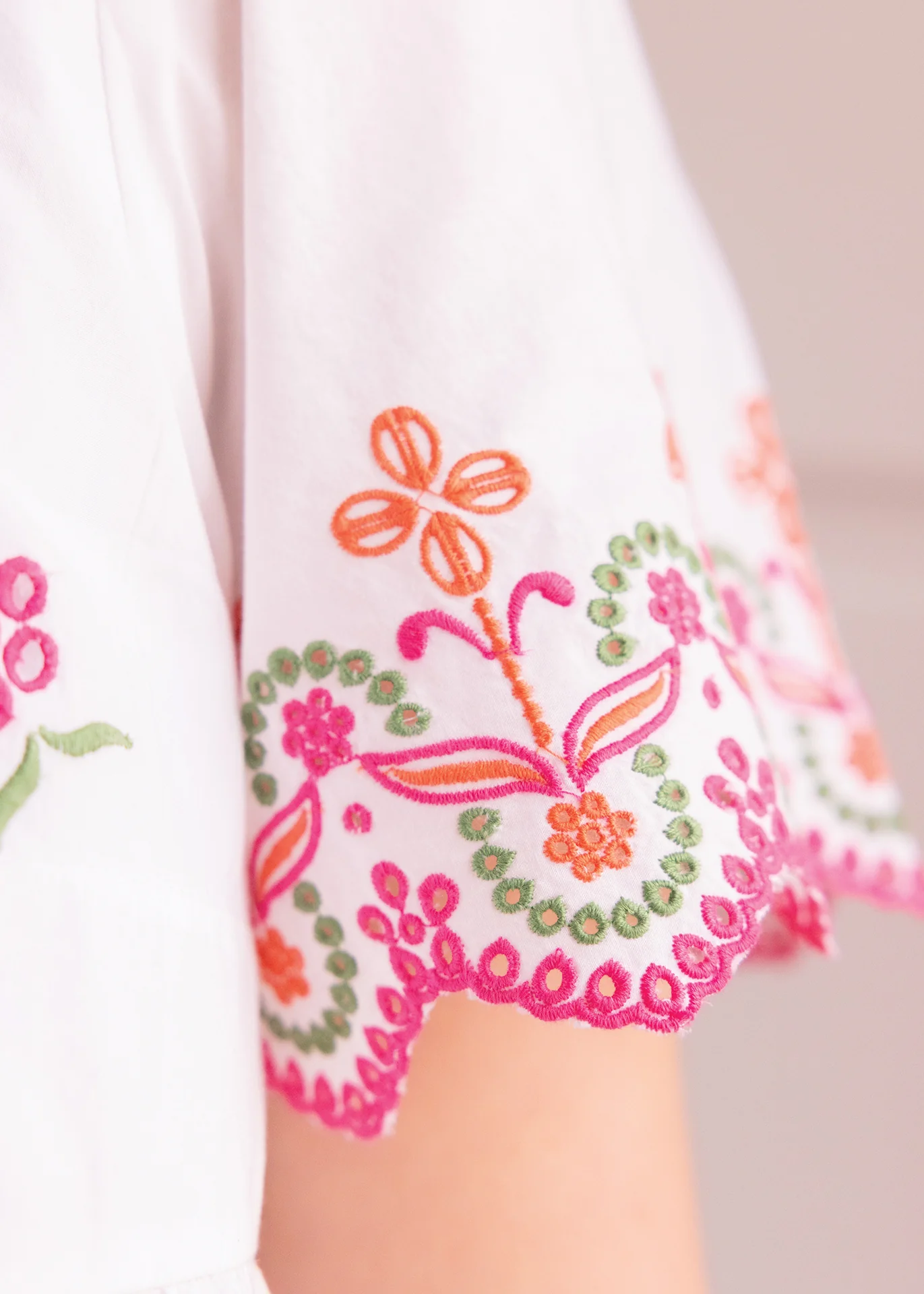Blouse Femme - Blanc coton brodé - Image 4
