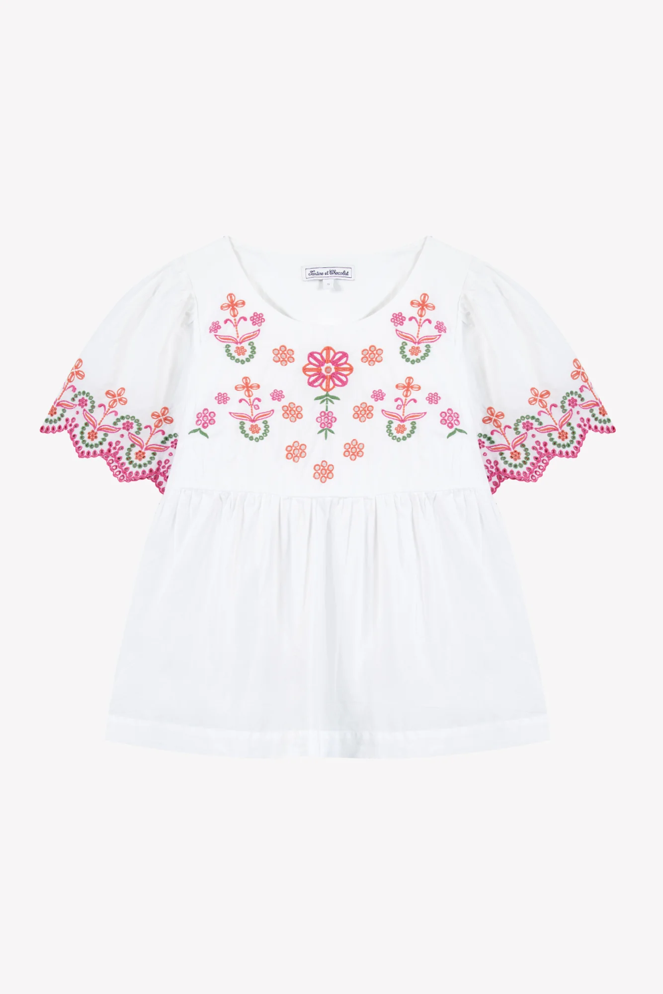 Blouse Femme - Blanc coton brodé - Image 5