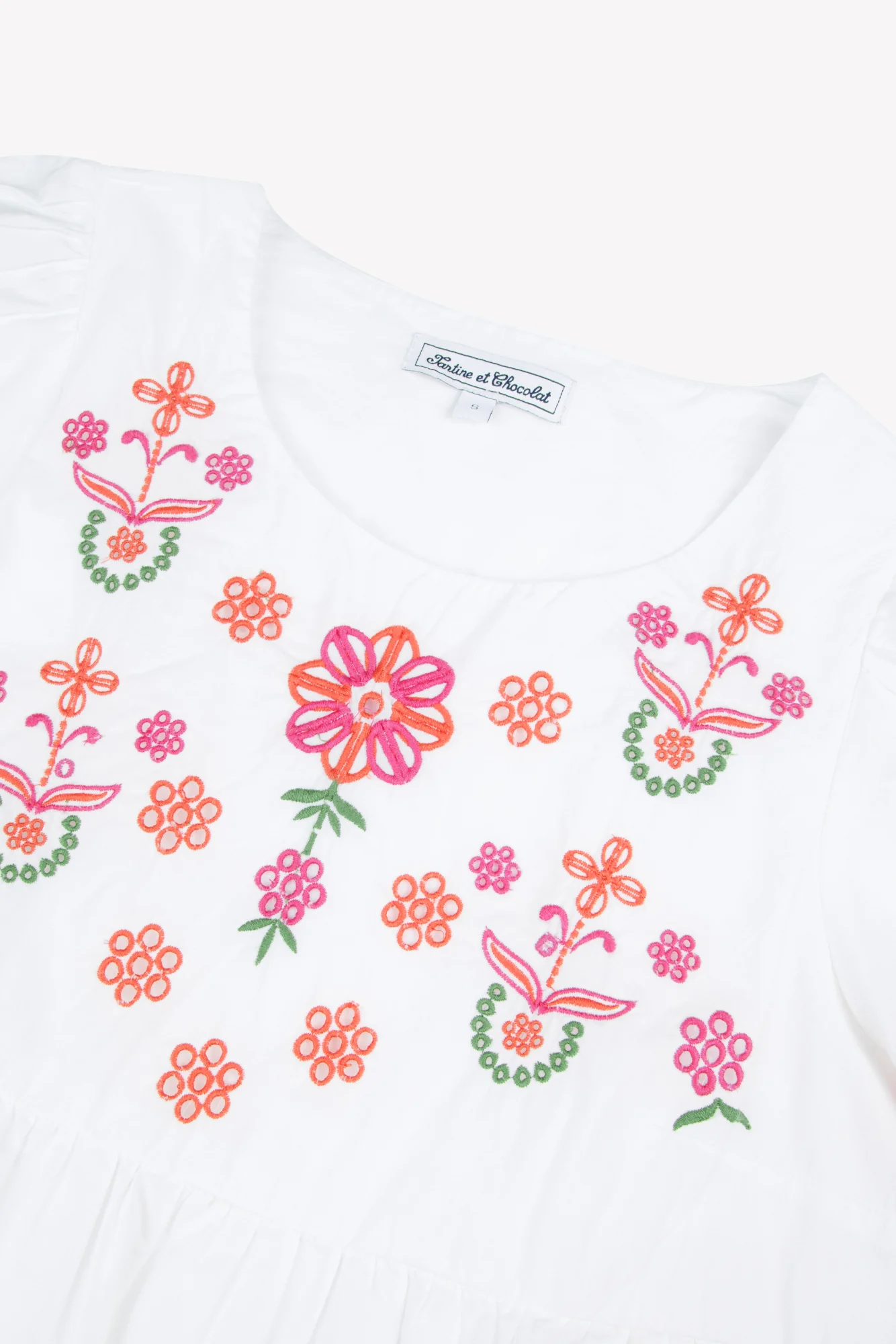 Blouse Femme - Blanc coton brodé - Image 7