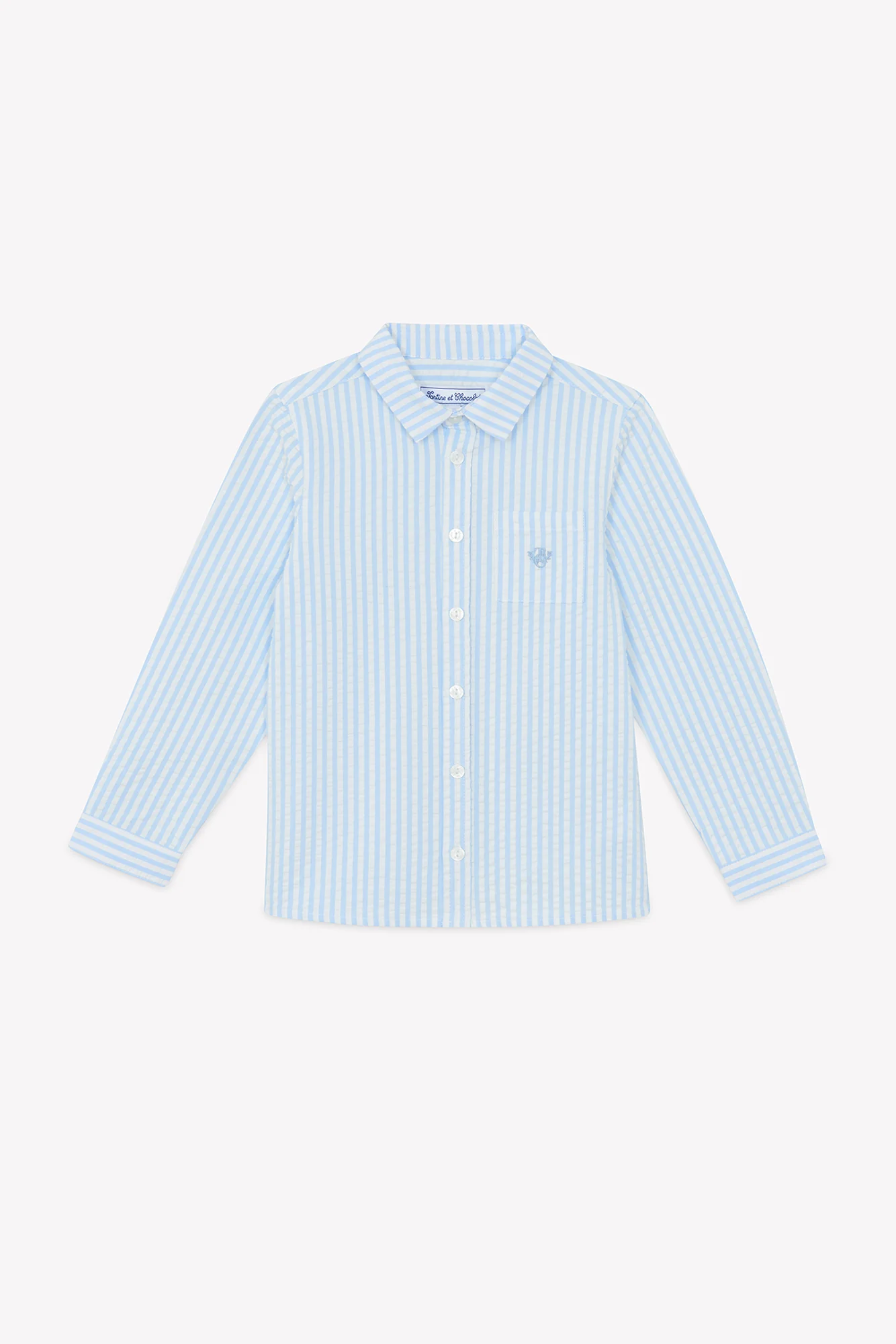 Chemise - Bleu nuage rayures écusson TC - Image 5