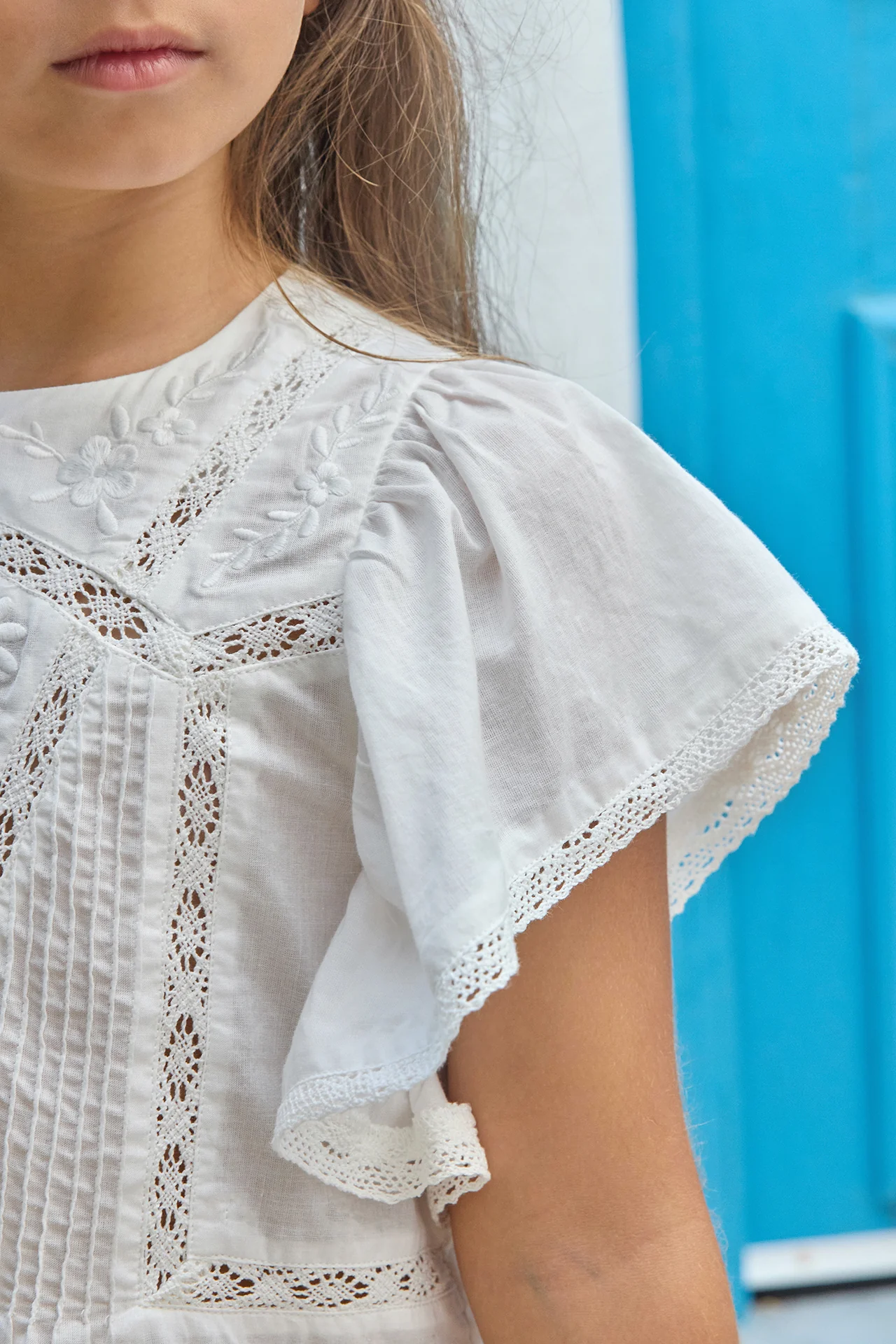 Blouse - Blanc coton dentelle - Image 4