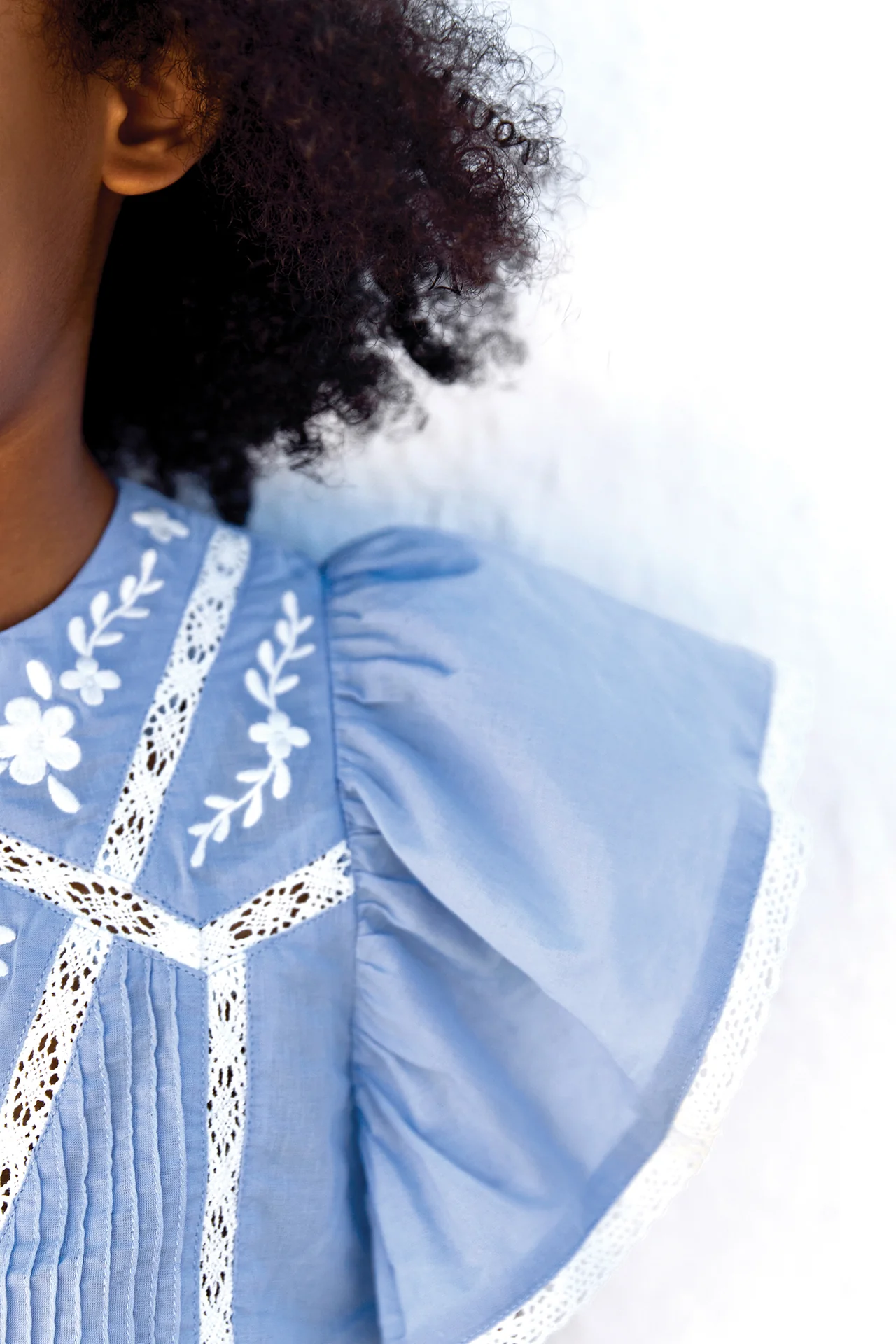 Blouse - Azur coton dentelle - Image 3