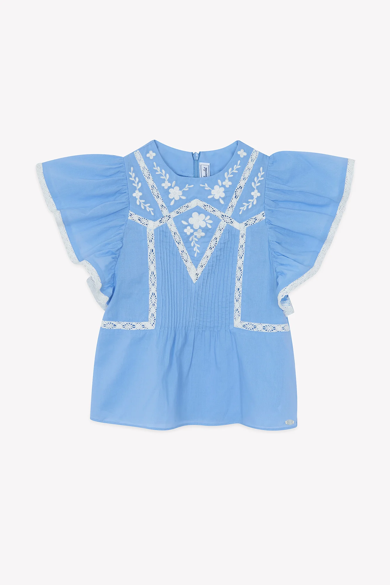 Blouse - Azur coton dentelle - Image 4