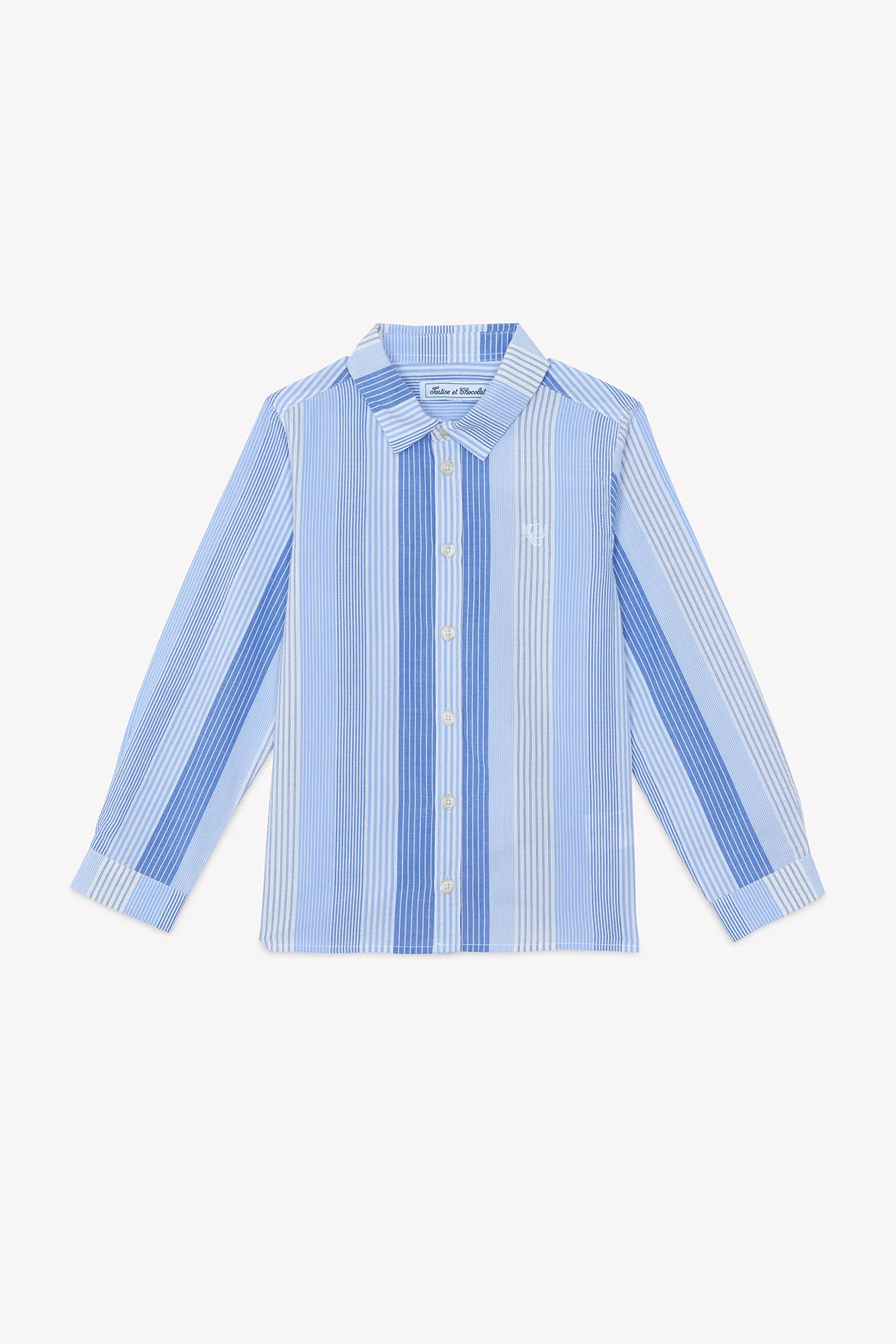 Chemise - Blanc rayures coton - Image 4
