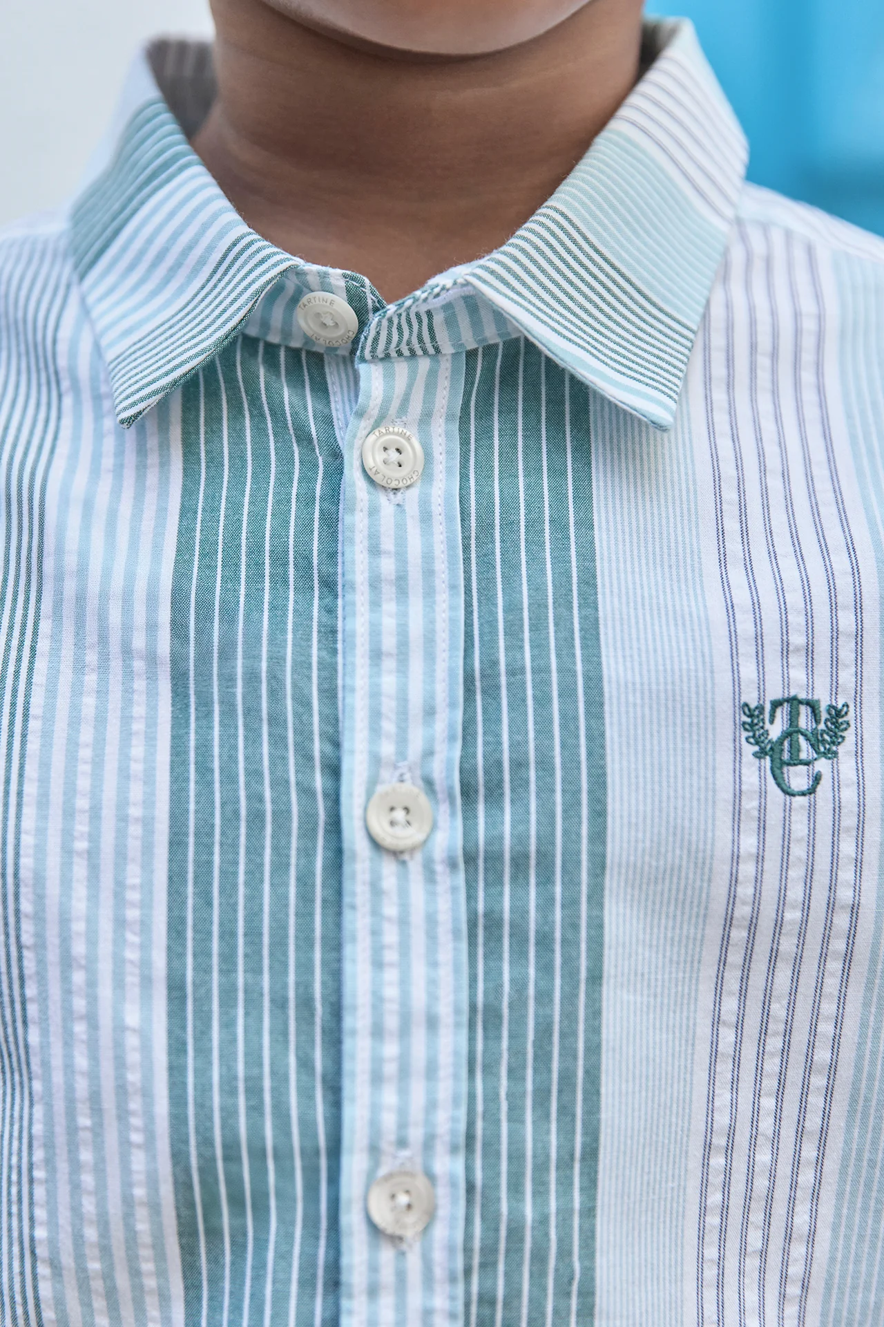Chemise - Kaki rayures écusson TC - Image 3