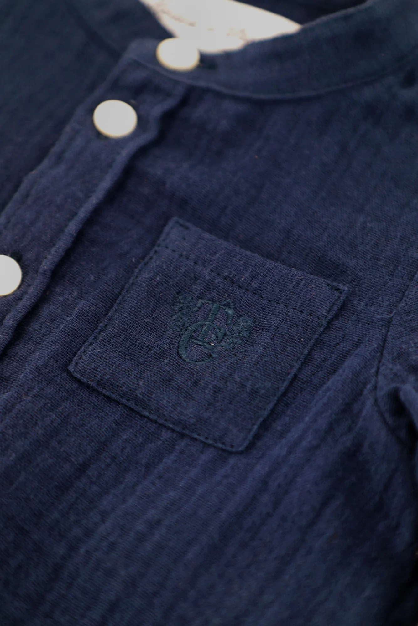 Chemise - Marine coton col mao - Image 6