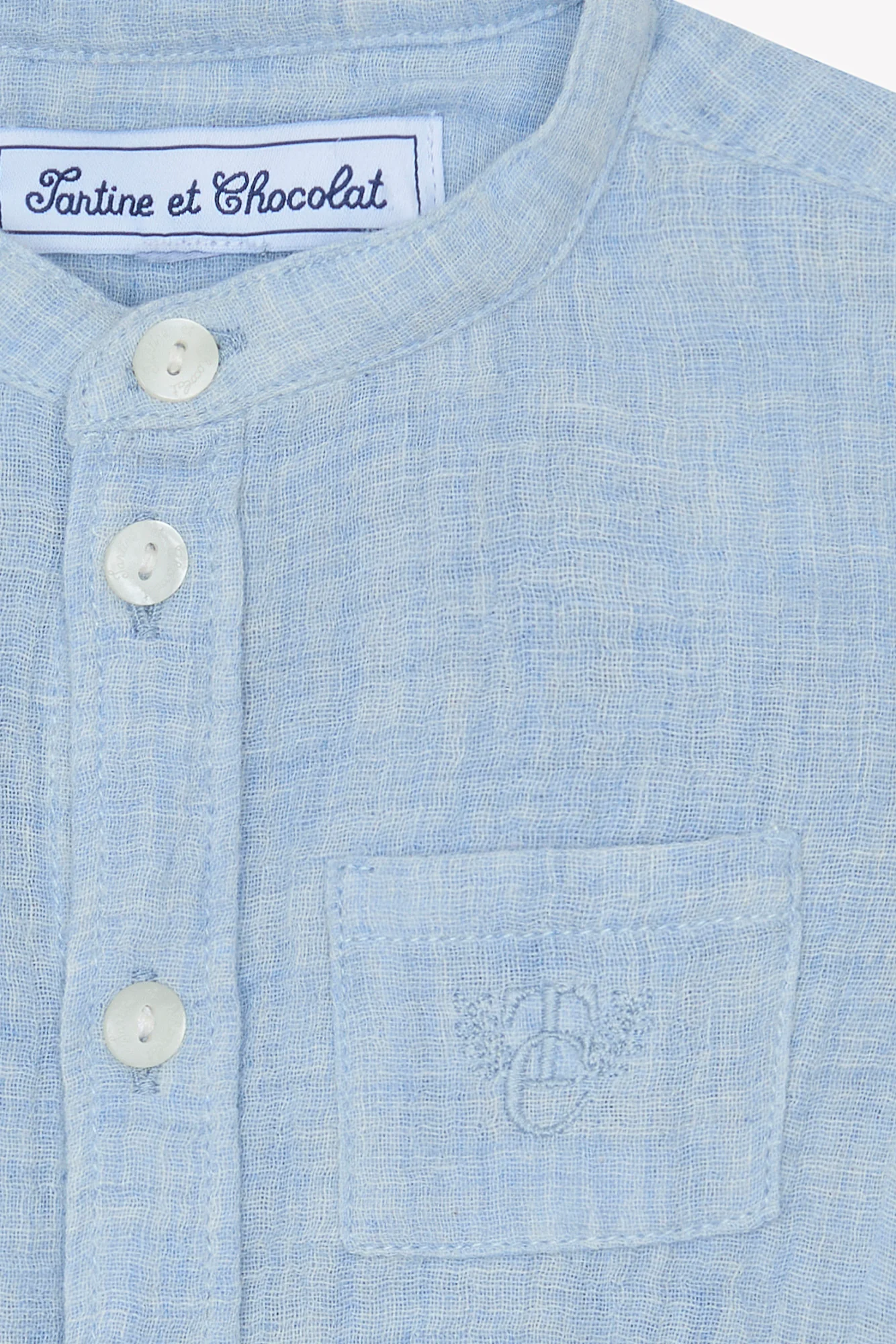 Chemise - Bleu nuage coton - Image 3