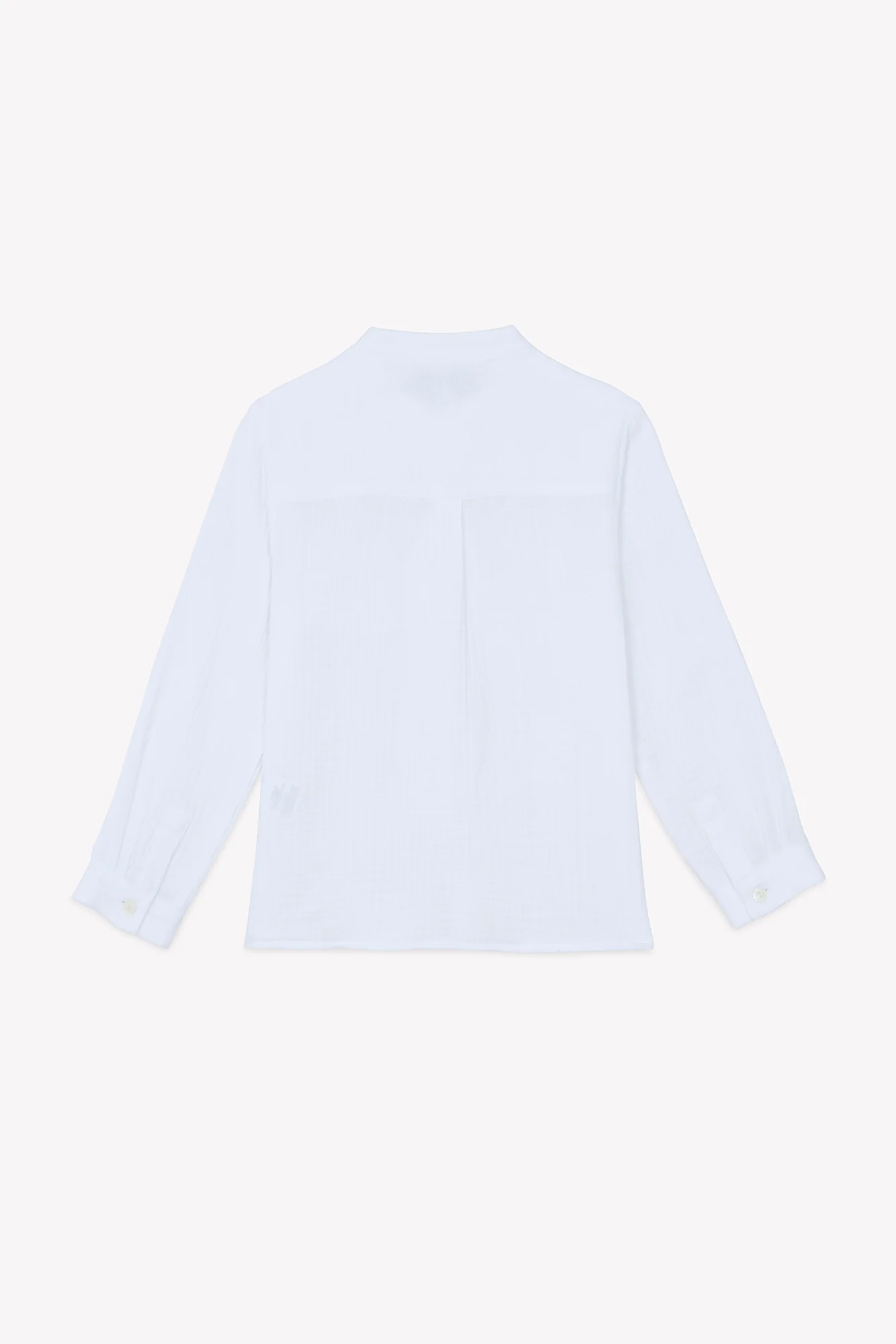 Chemise - Blanc coton col mao - Image 3