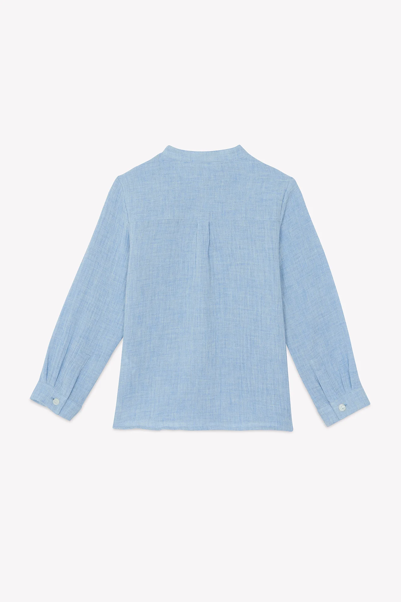 Chemise - Bleu nuage coton col mao - Image 5