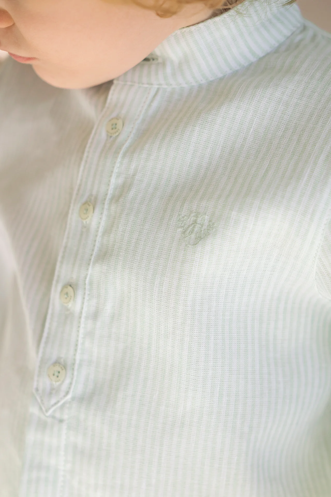 Chemise - Sauge lin rayures - Image 2