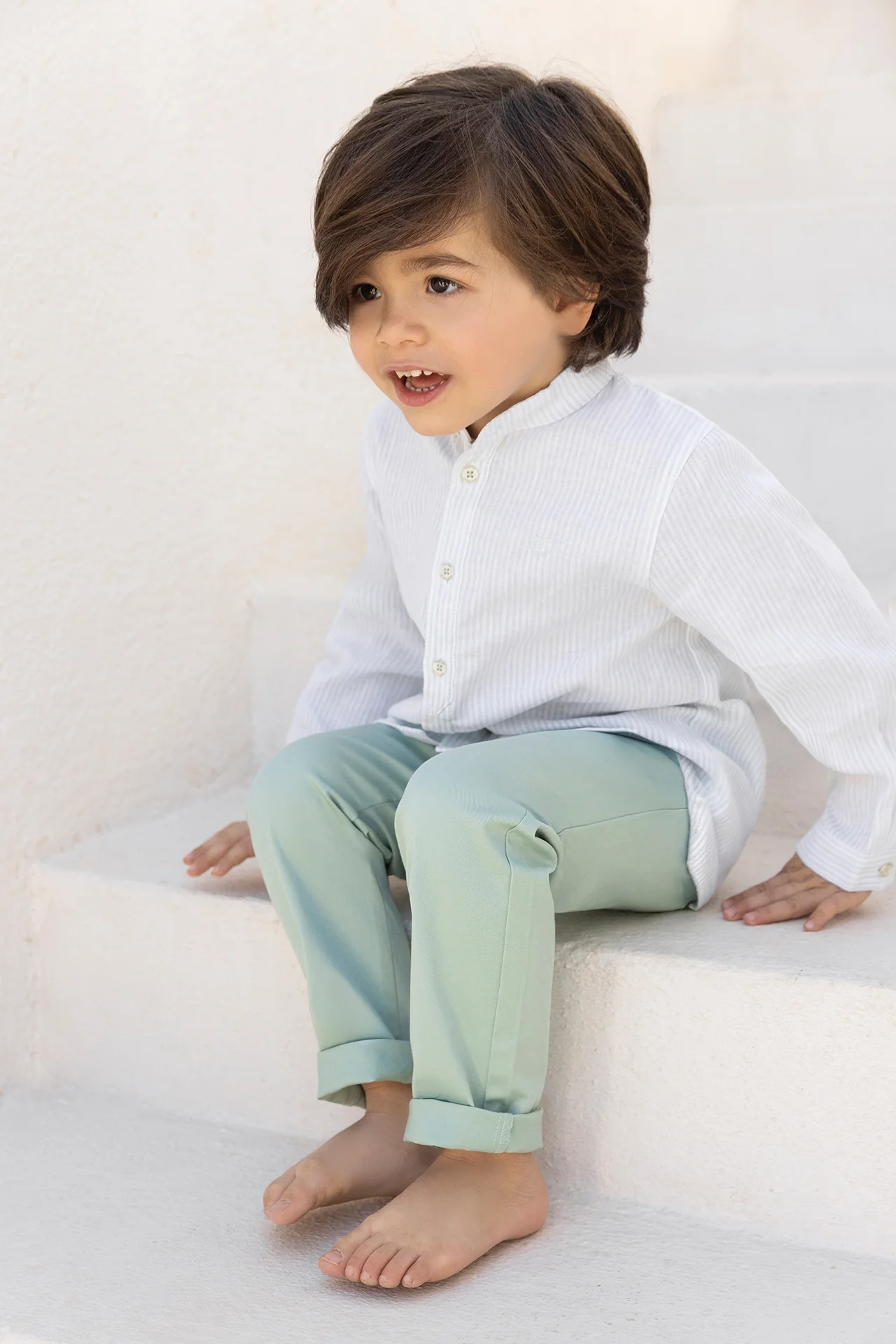 Chemise - Sauge lin rayures - Image 3