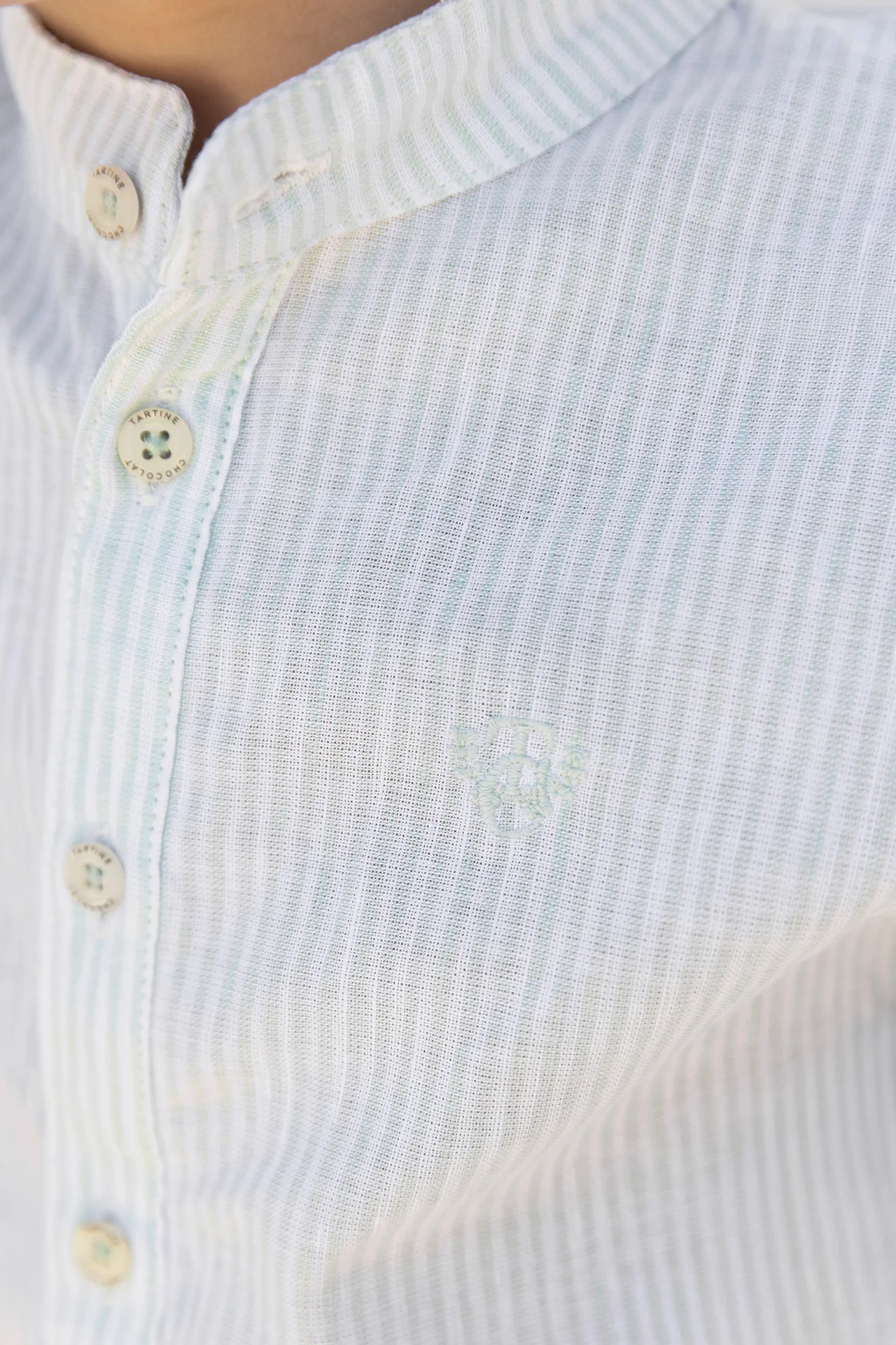 Chemise - Sauge lin rayures - Image 4