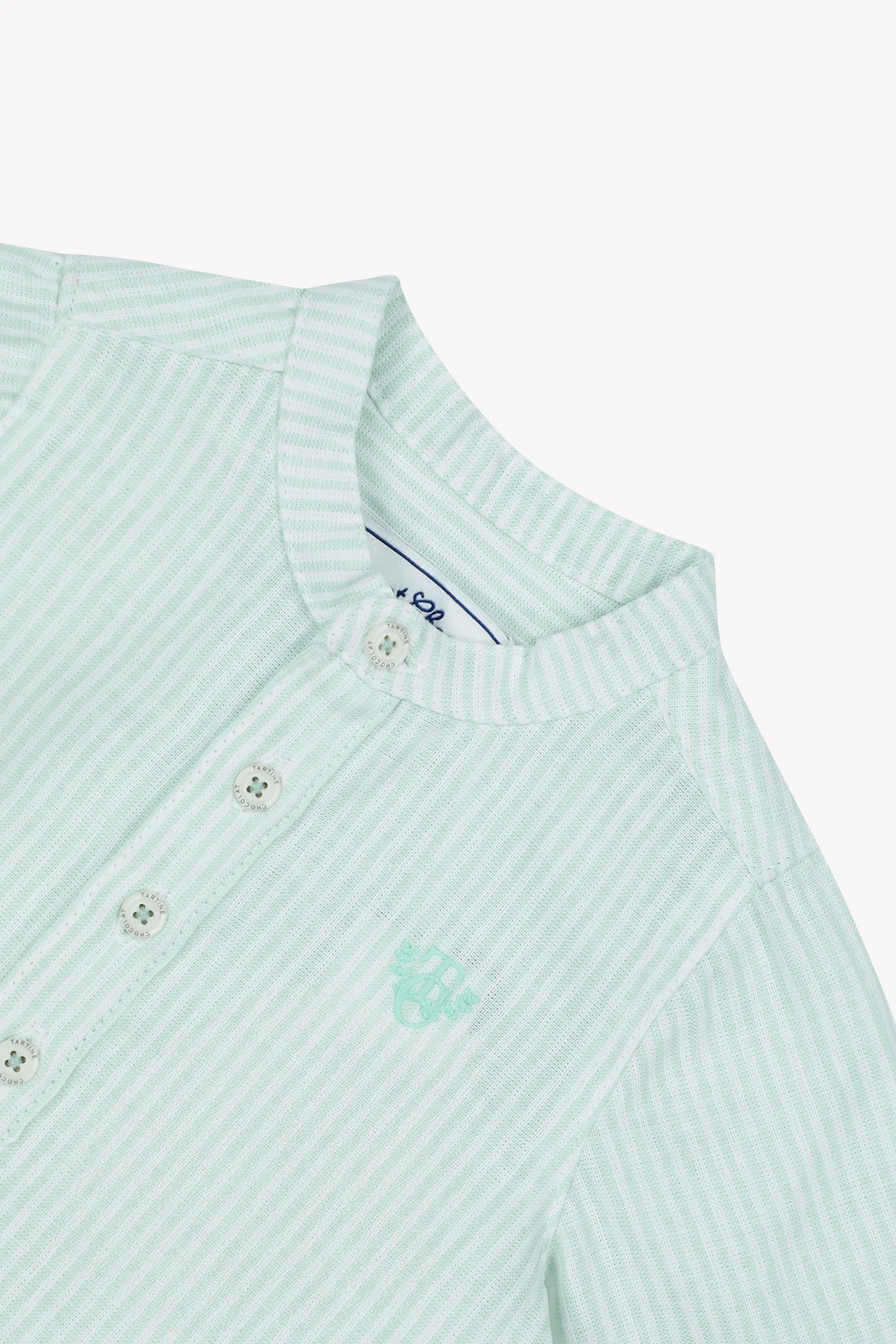 Chemise - Sauge lin rayures - Image 9