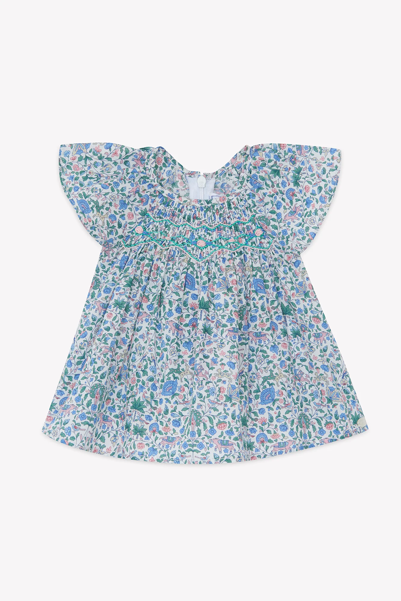 Blouse - Bleu coton imprimé tissu liberty - Image 4