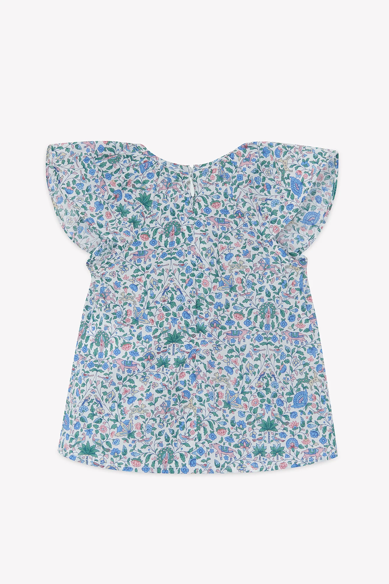 Blouse - Bleu coton imprimé tissu liberty - Image 5