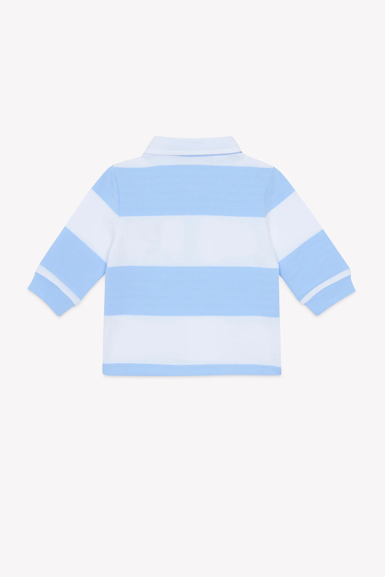 Polo - Bleu nuage coton rayures - Image 5