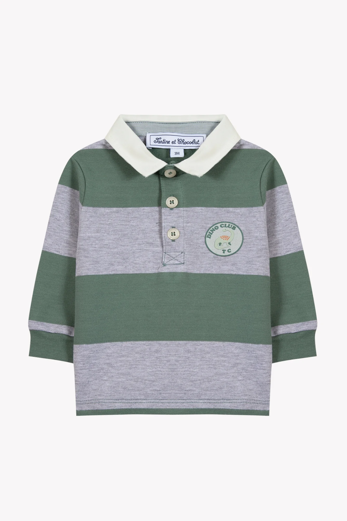 Polo - Kaki coton rayures - Image 5