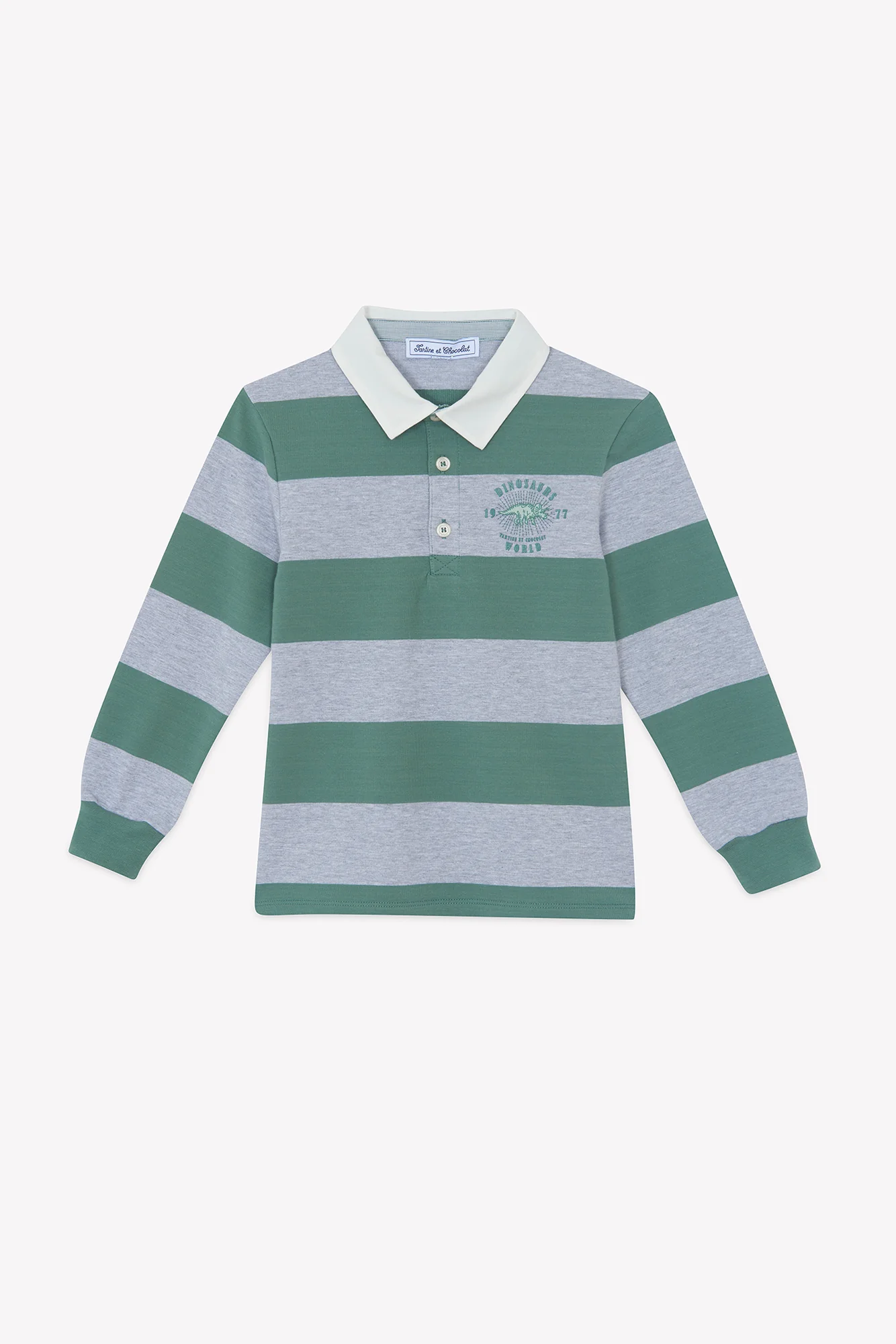Polo - Kaki coton rayures - Image 4