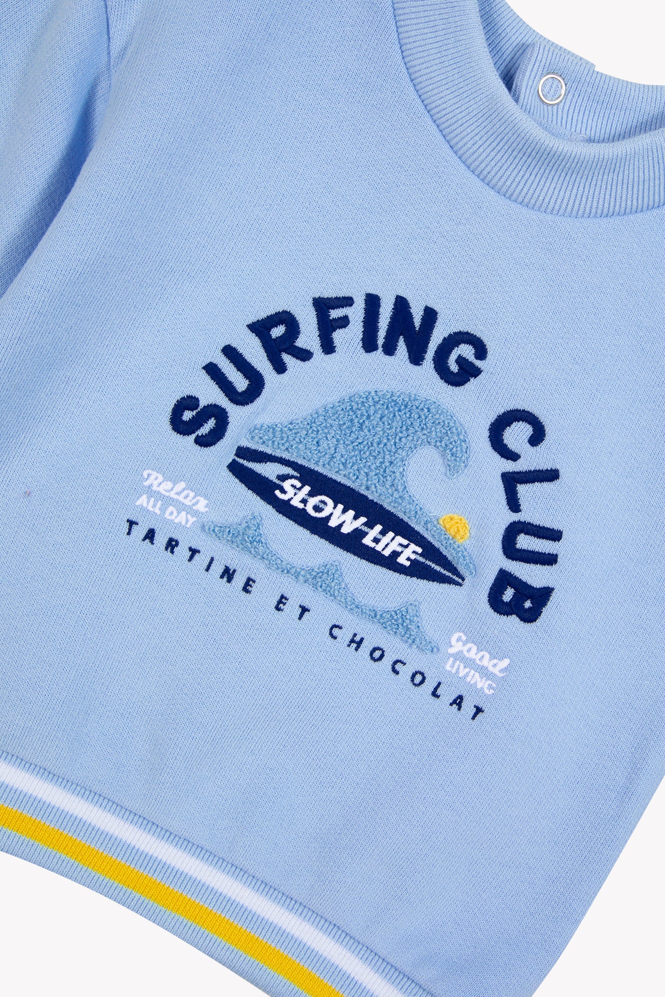 Sweat - Bleu coton illustration surfing club - Image 3