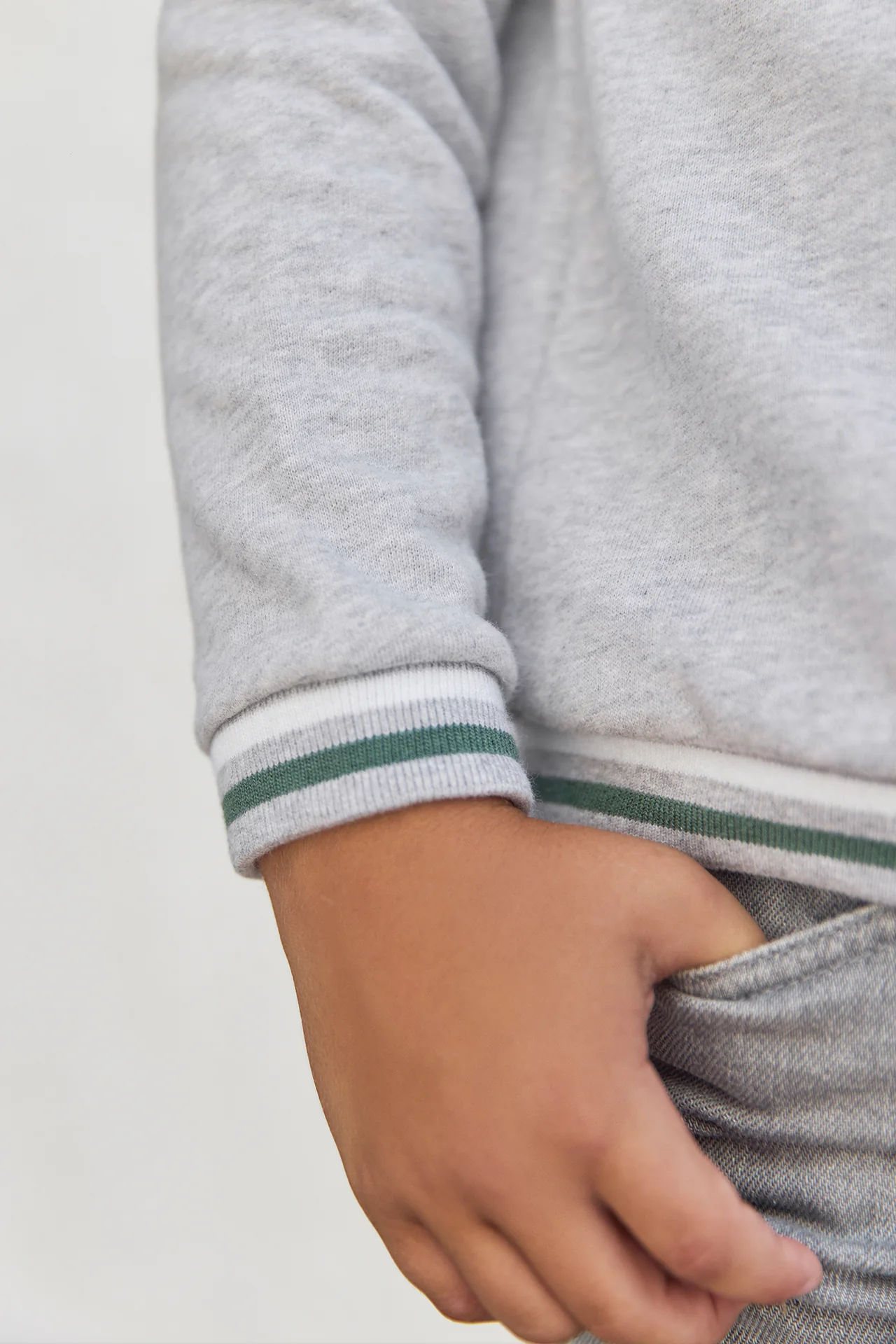 Sweat - Gris chiné coton dinosaure - Image 3