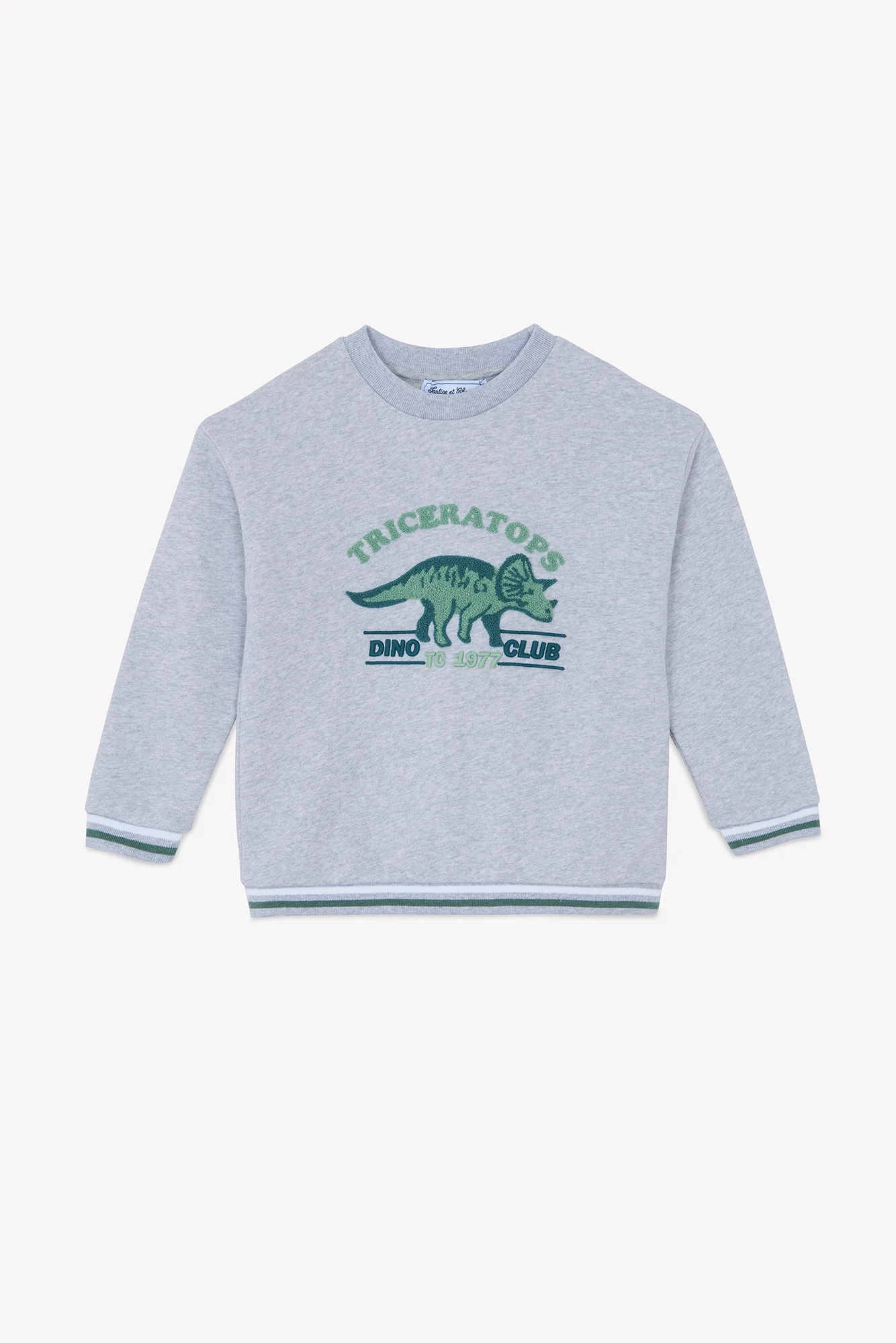 Sweat - Gris chiné coton dinosaure - Image 5