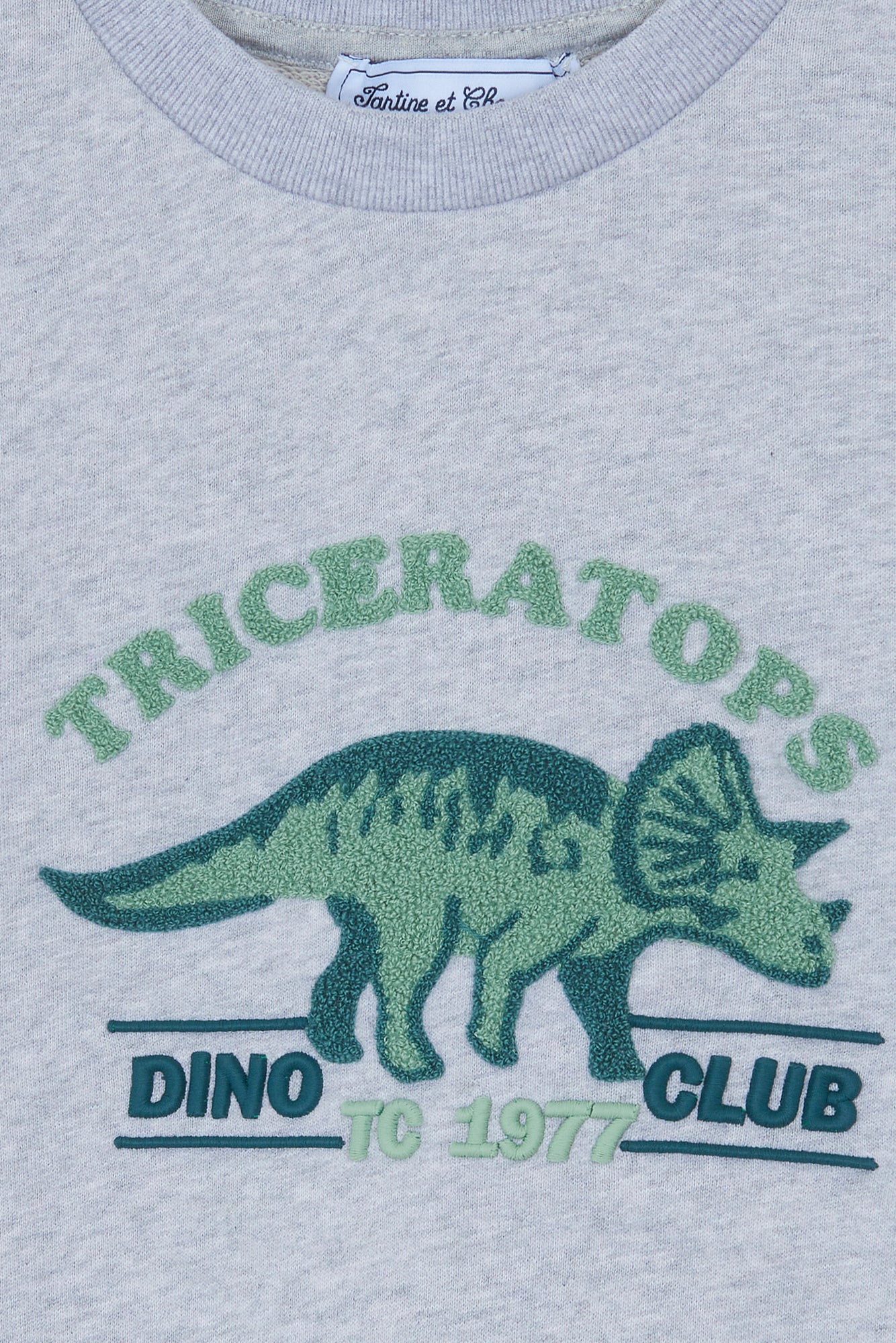 Sweat - Gris chiné coton dinosaure - Image 7