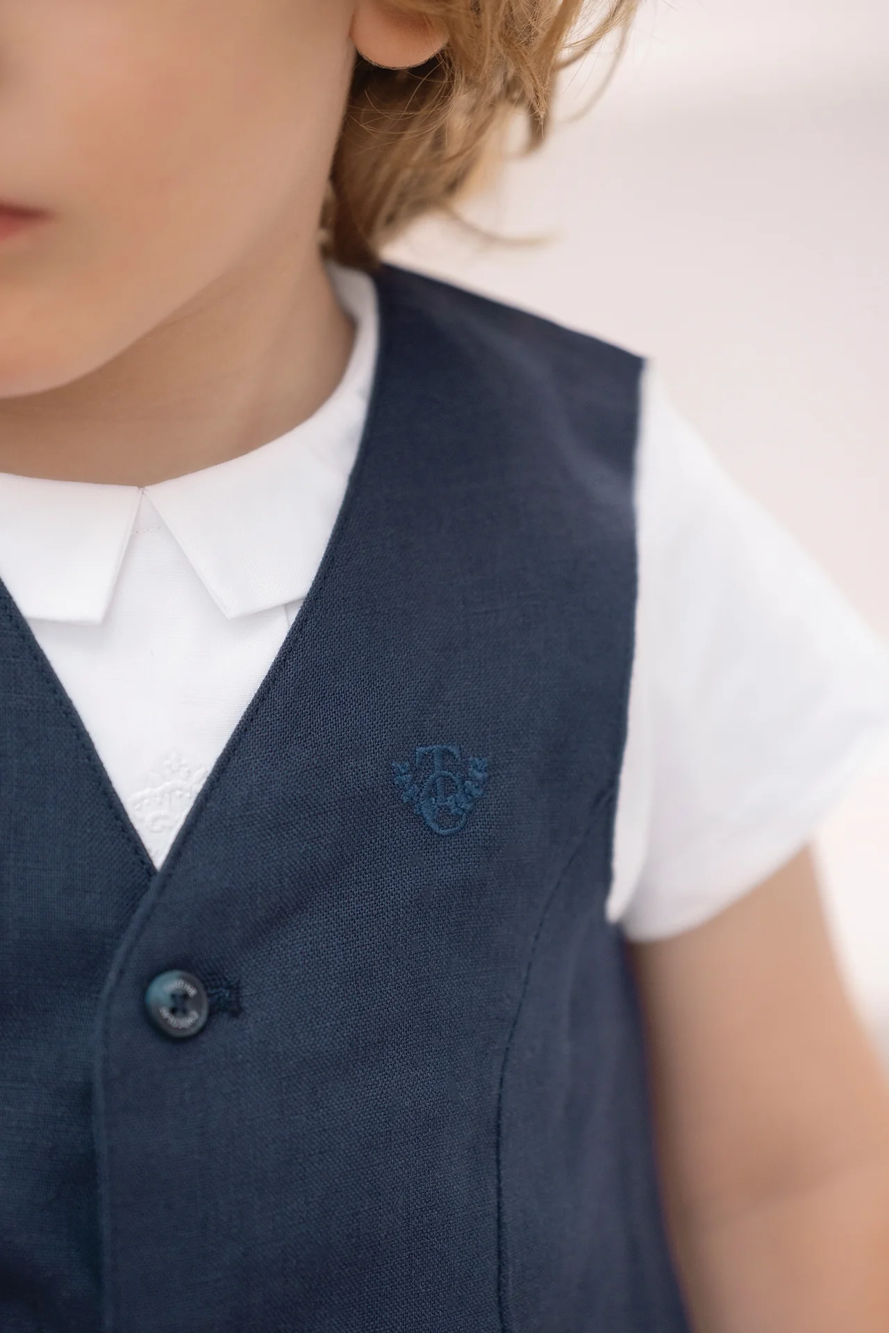 Gilet - Marine lin cérémonie - Image 2