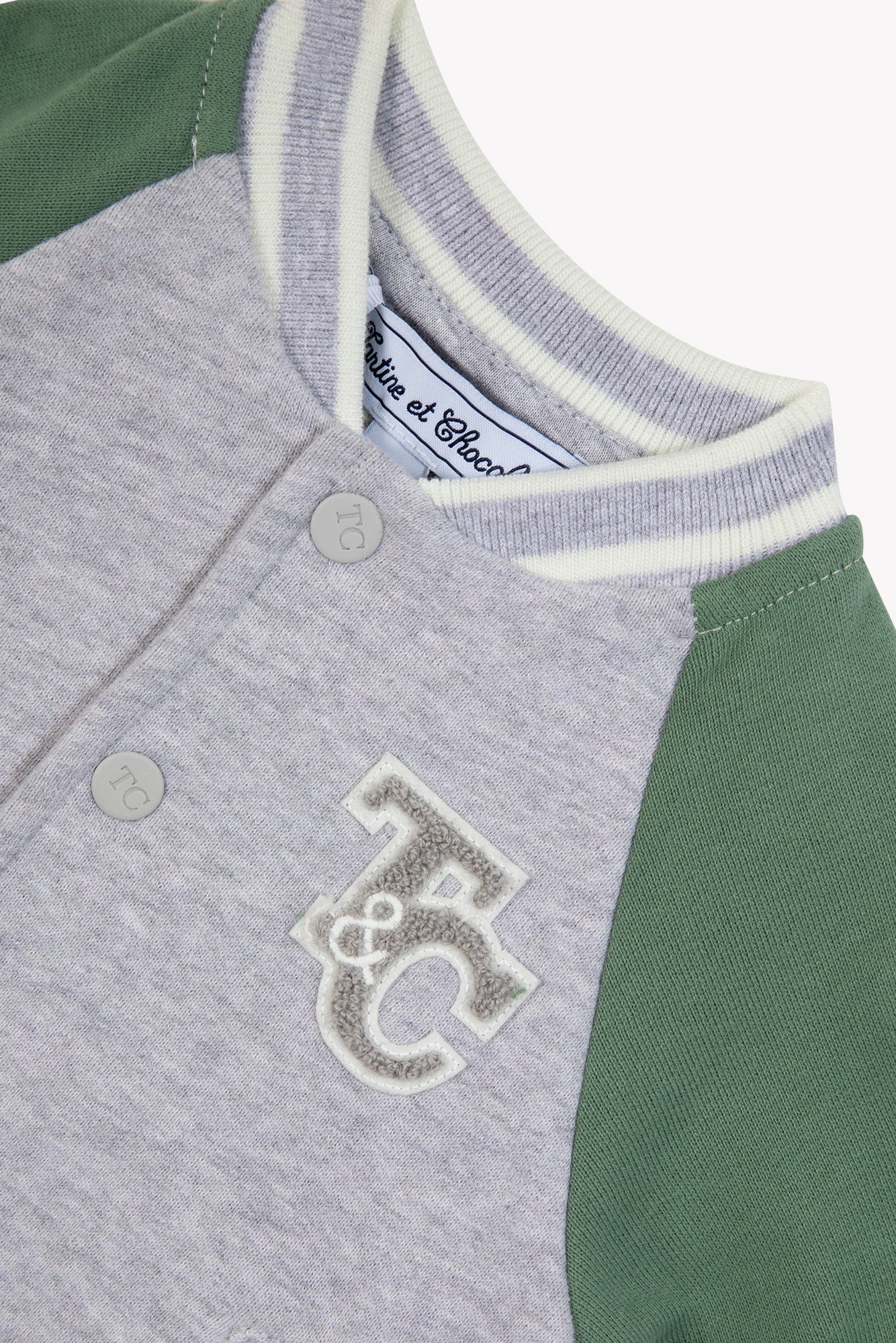 Gilet - Gris chiné coton écusson TC - Image 7