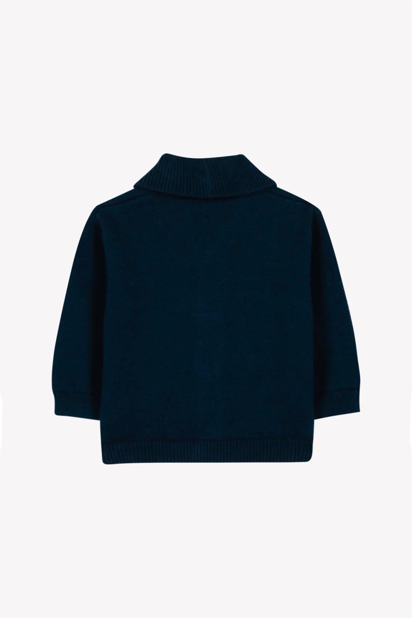 Gilet - Marine coton col châle - Image 4