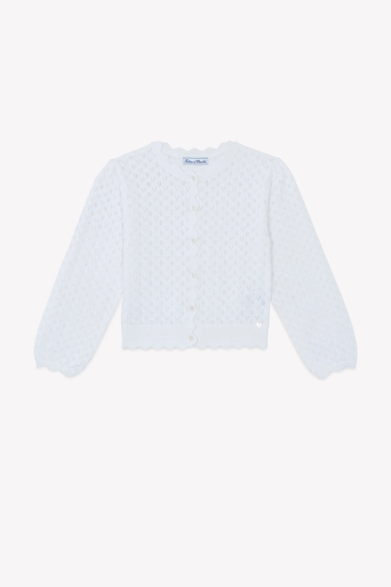 Cardigan - Blanc coton ajouré - Image 6