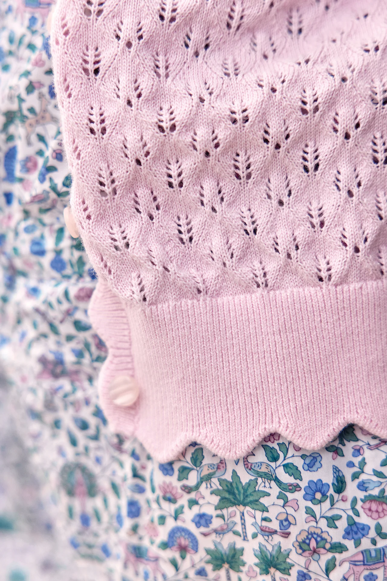 Cardigan - Rose coton ajouré - Image 3