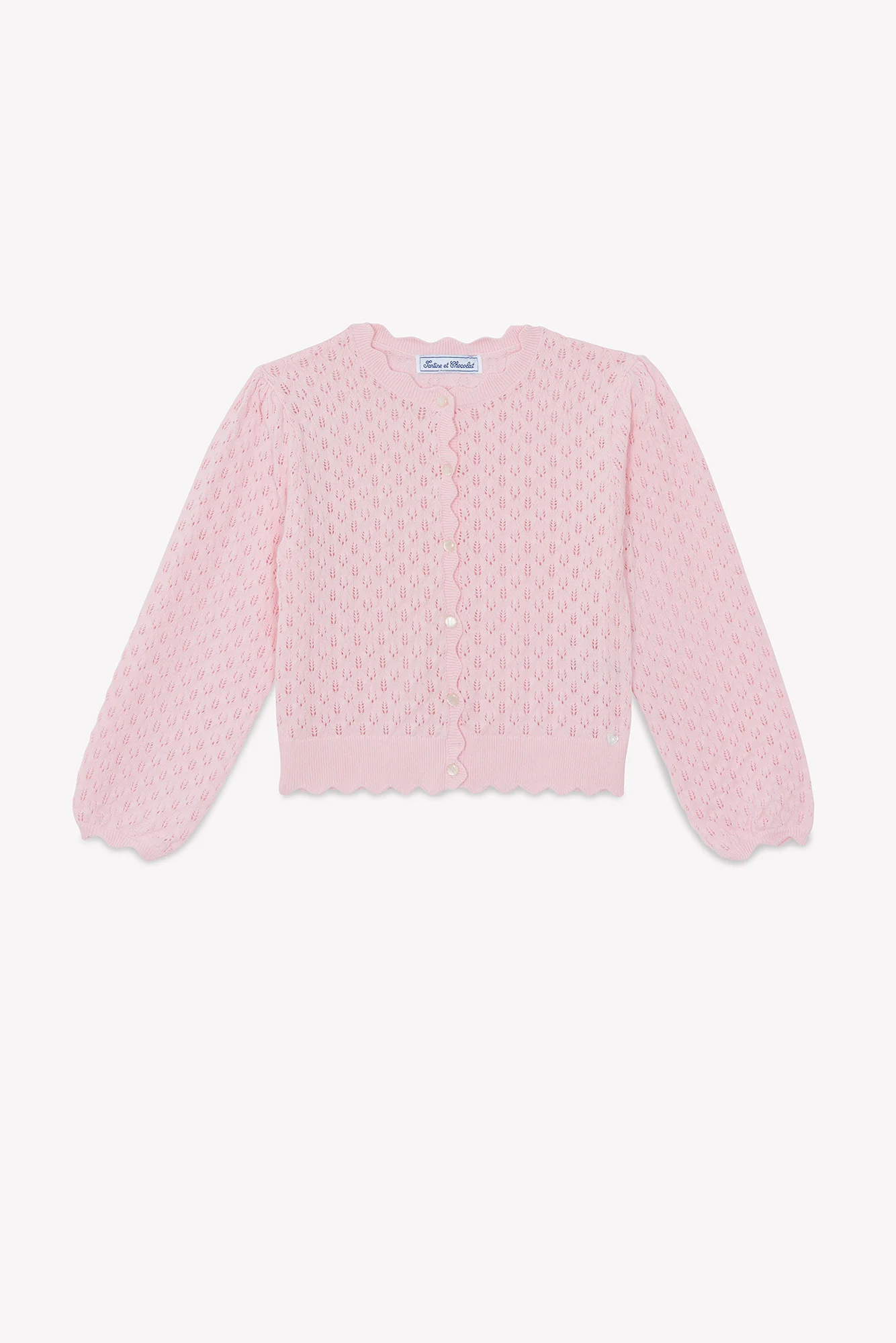 Cardigan - Rose coton ajouré - Image 5