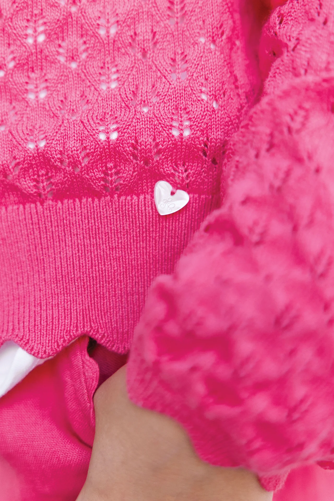 Cardigan - Rose coton ajouré - Image 4