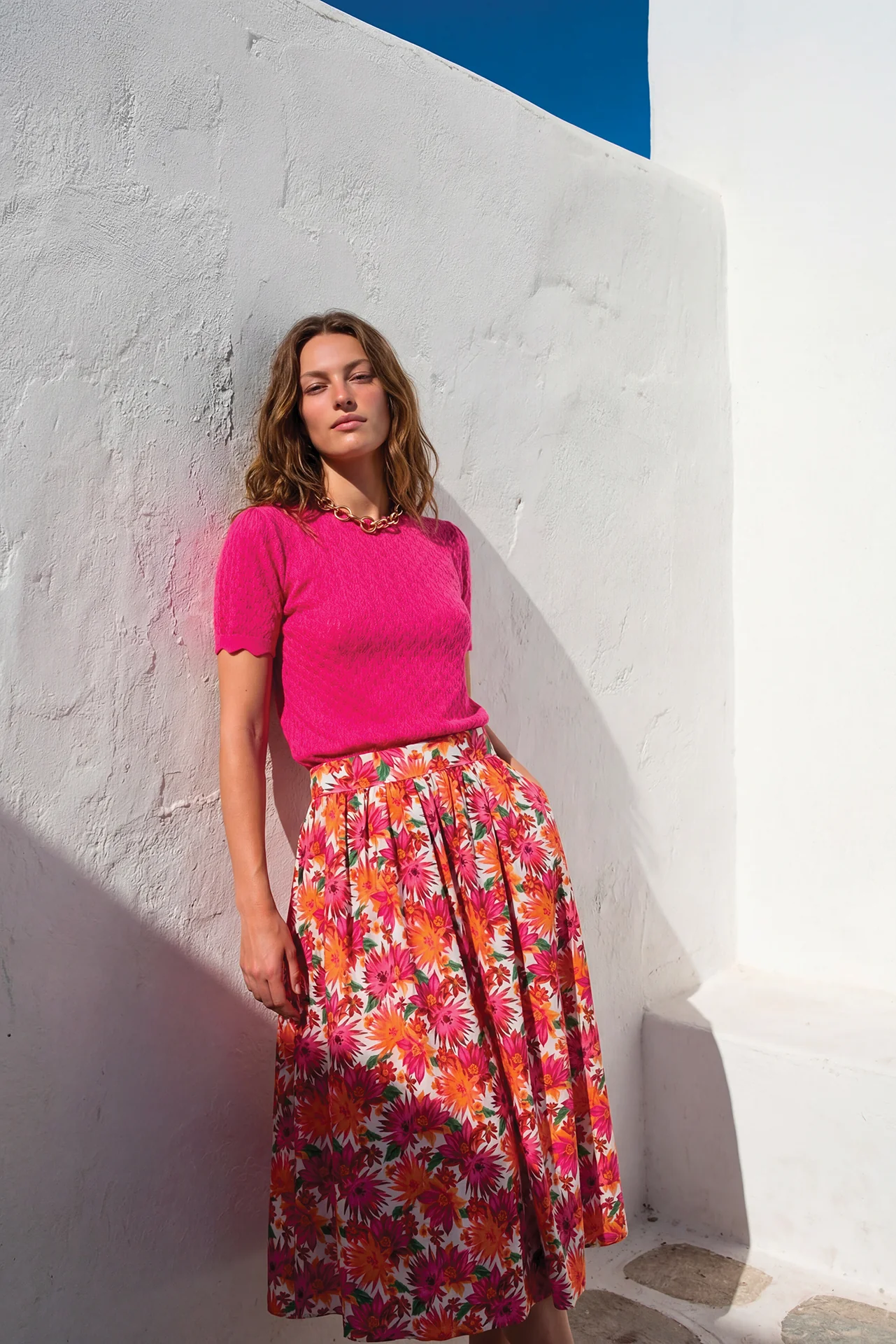Pull Femme -  Rose coton ajouré - Image 3