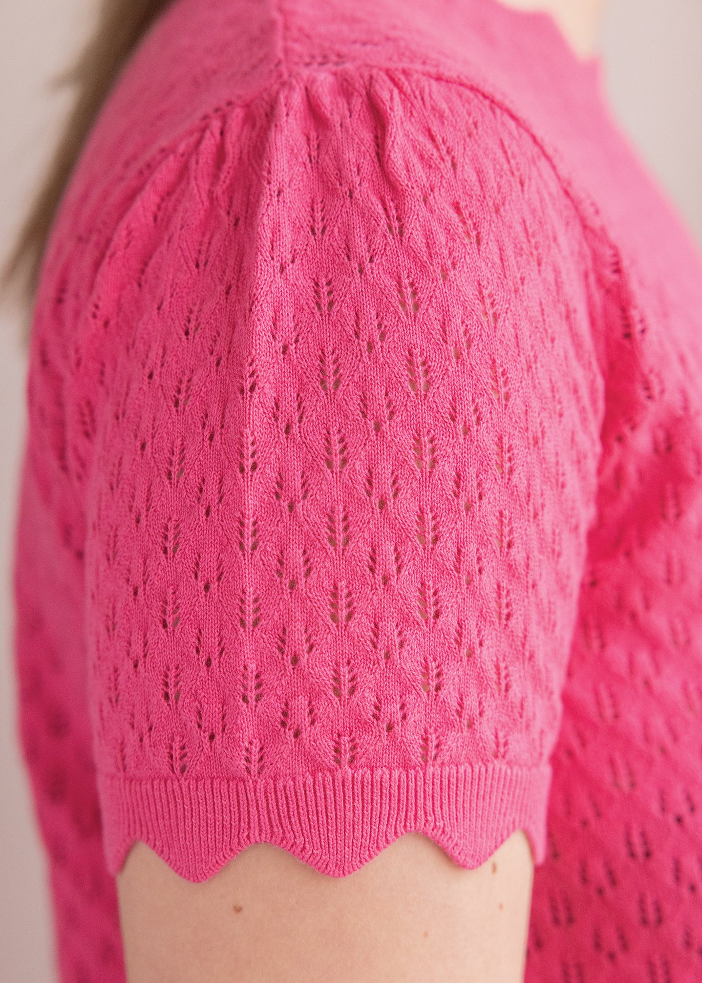 Pull Femme -  Rose coton ajouré - Image 6