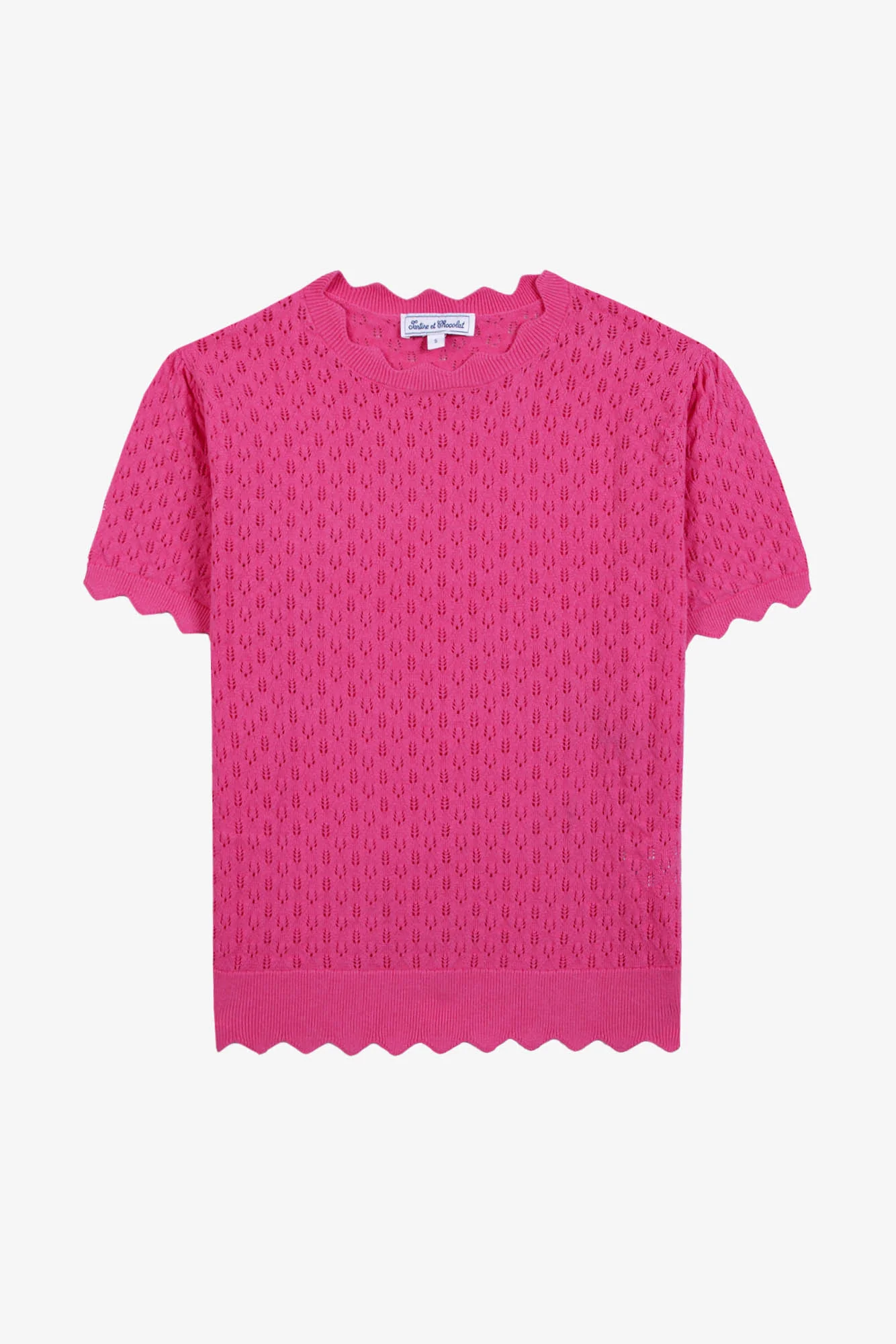 Pull Femme -  Rose coton ajouré - Image 7