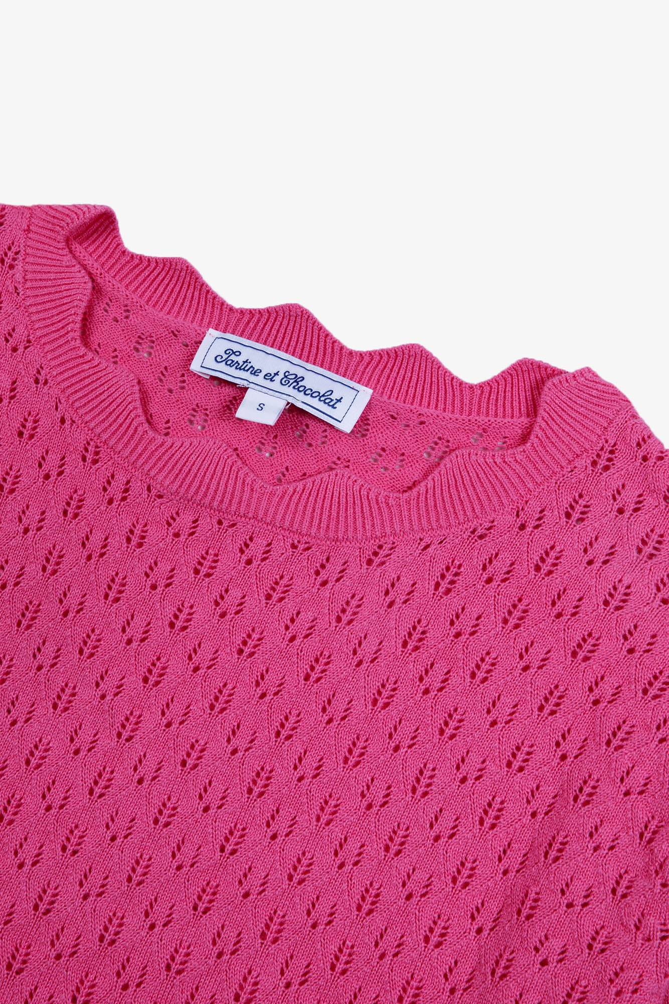 Pull Femme -  Rose coton ajouré - Image 8