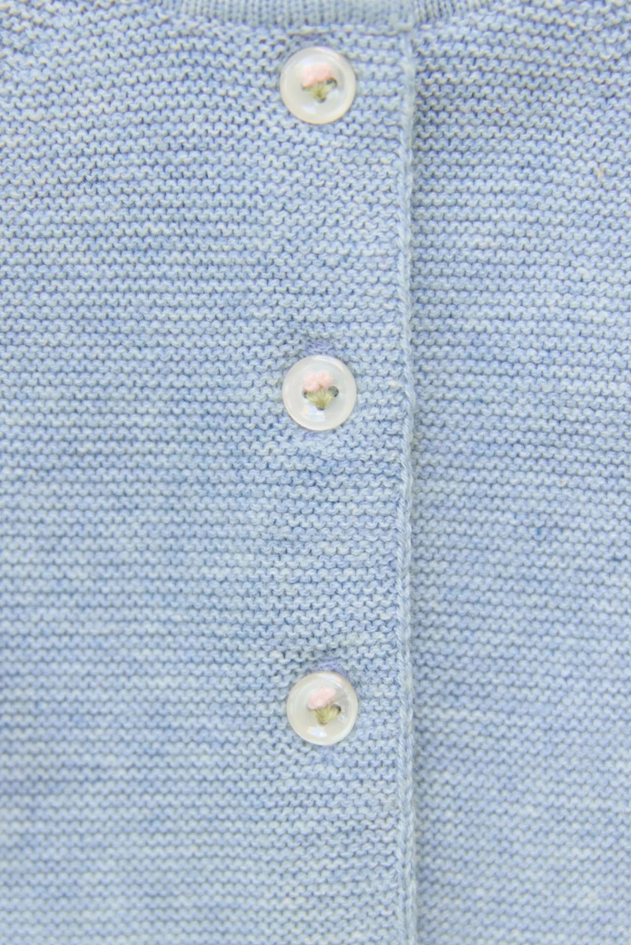 Cardigan - Bleu coton col rond - Image 2