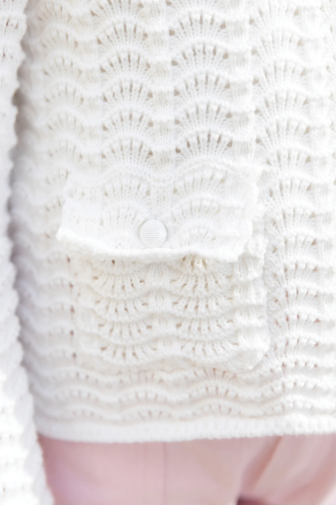 Cardigan - Ecru coton ajouré - Image 3