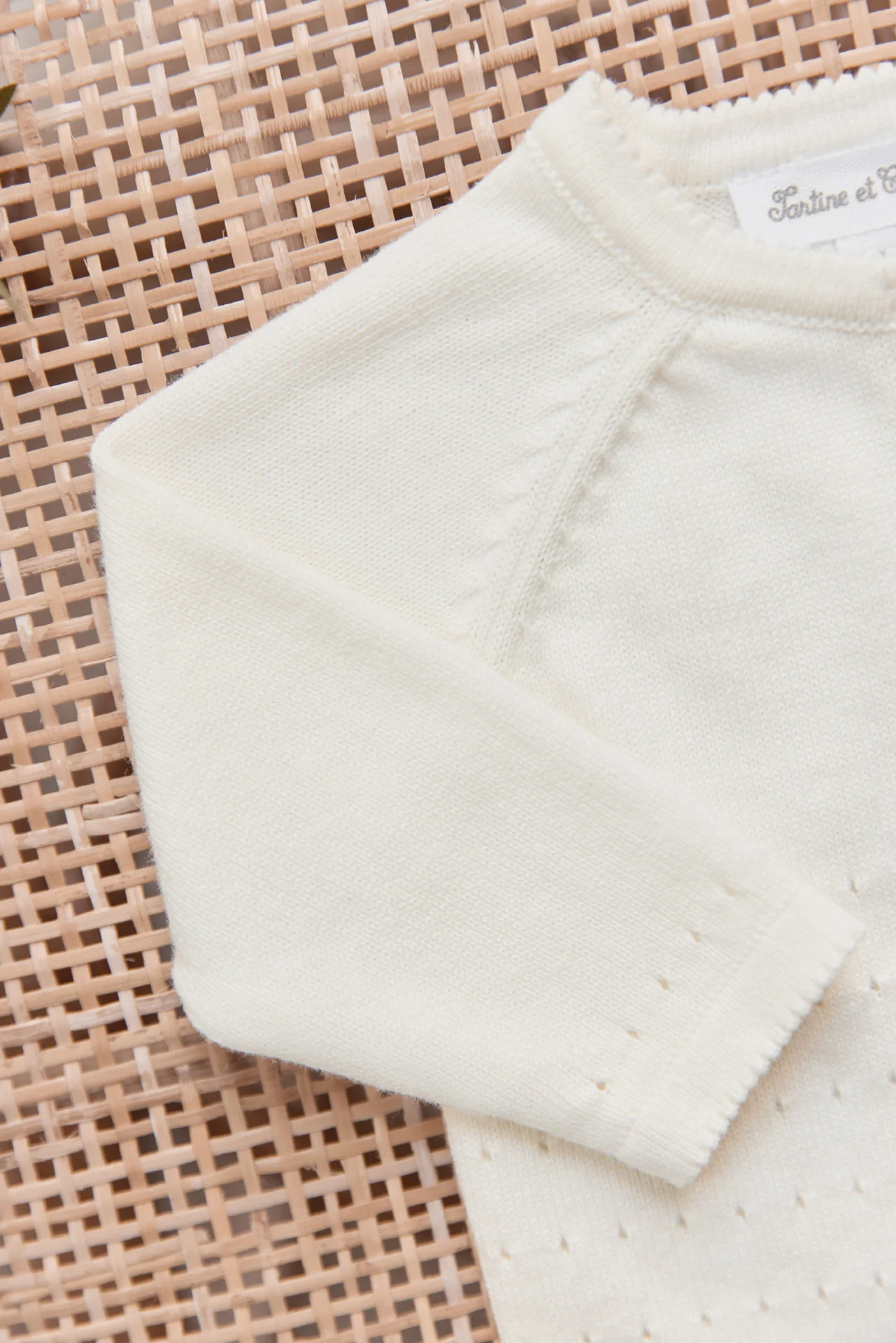 Gilet - Ecru coton festonné - Image 3