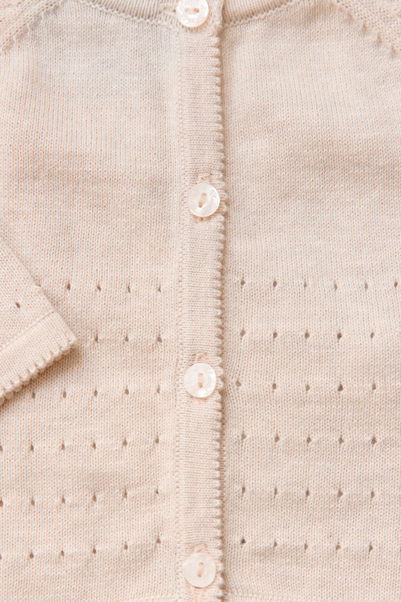 Gilet - Beige chiné coton ajouré - Image 5