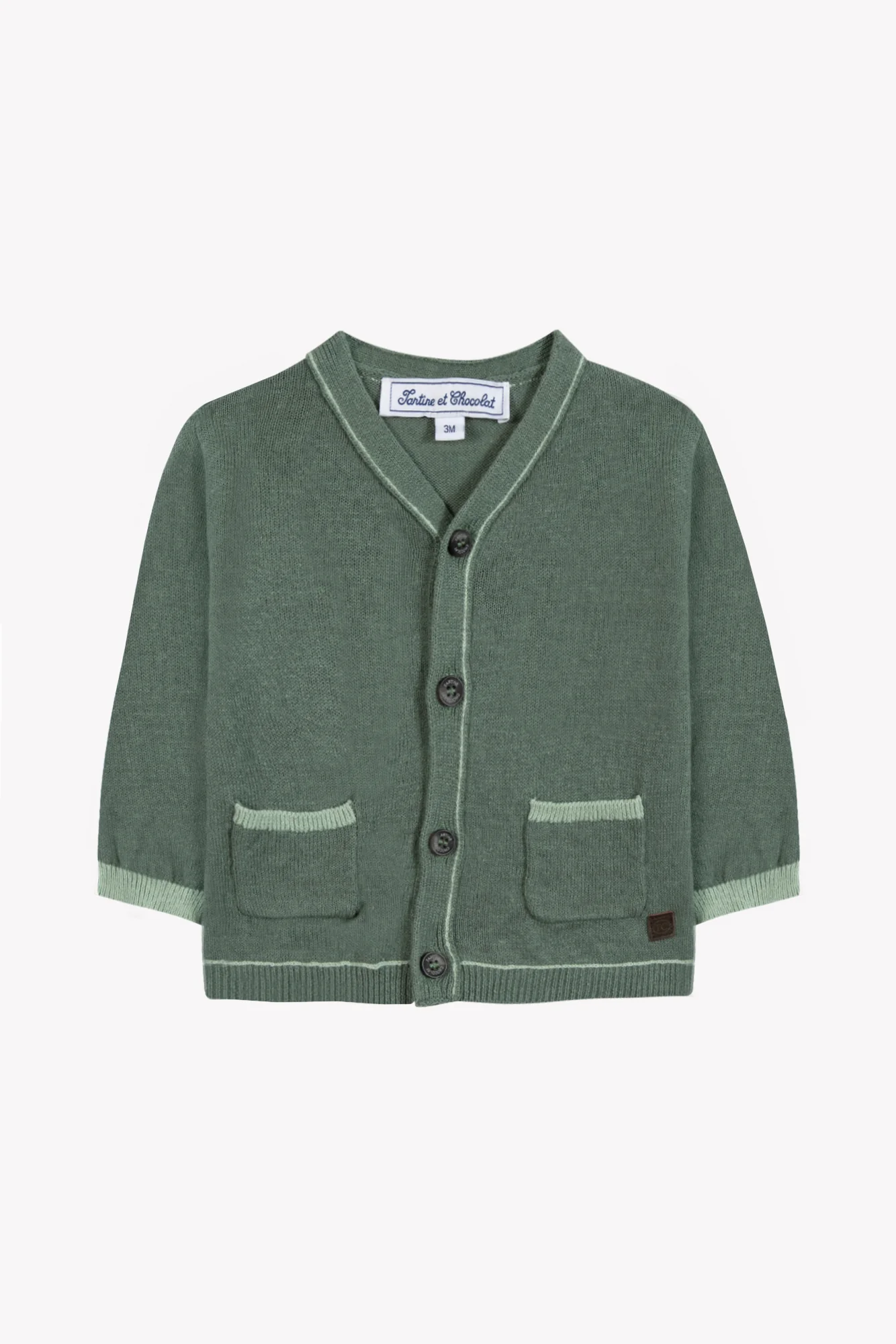Gilet - Kaki lin col V - Image 5