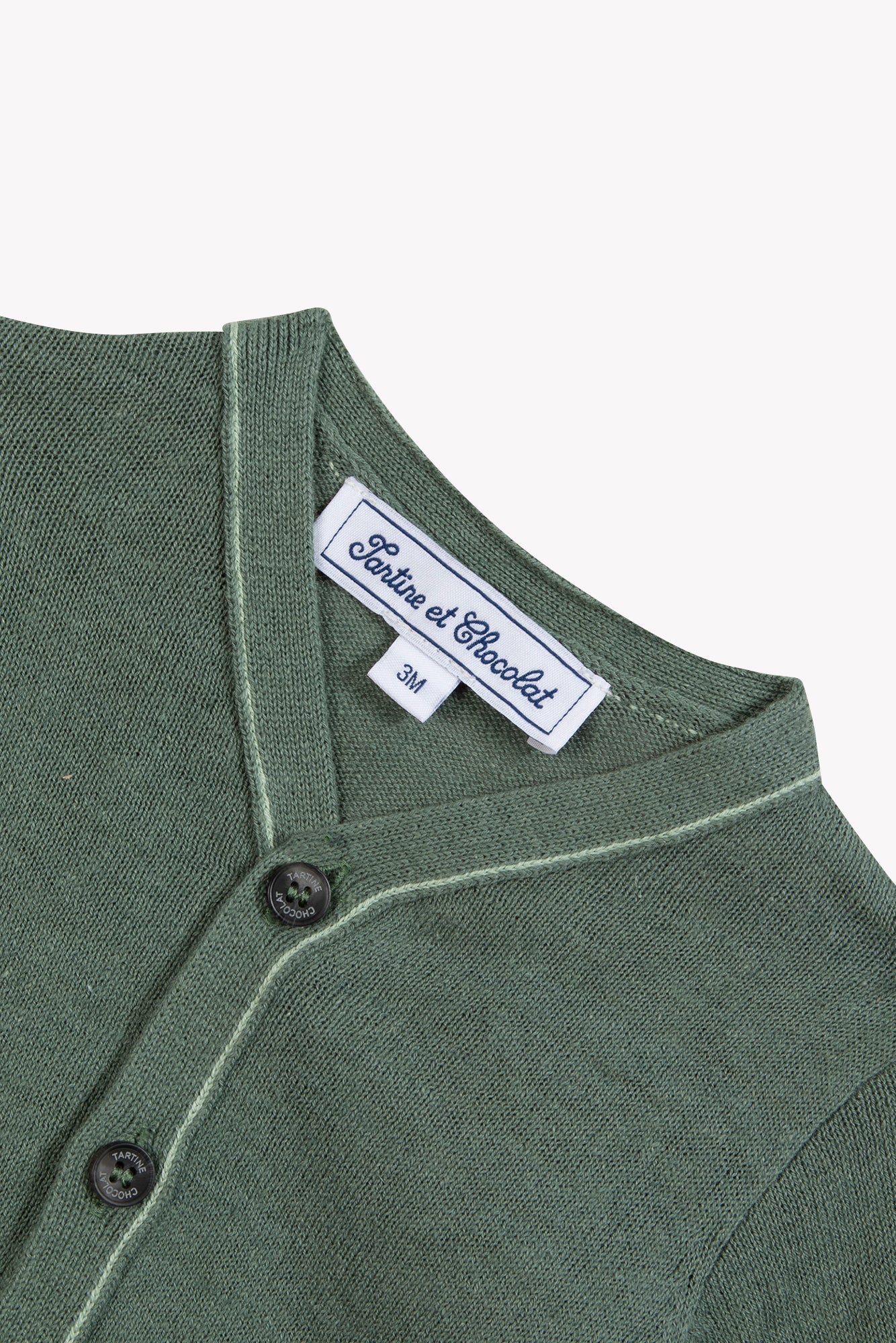 Gilet - Kaki lin col V - Image 7